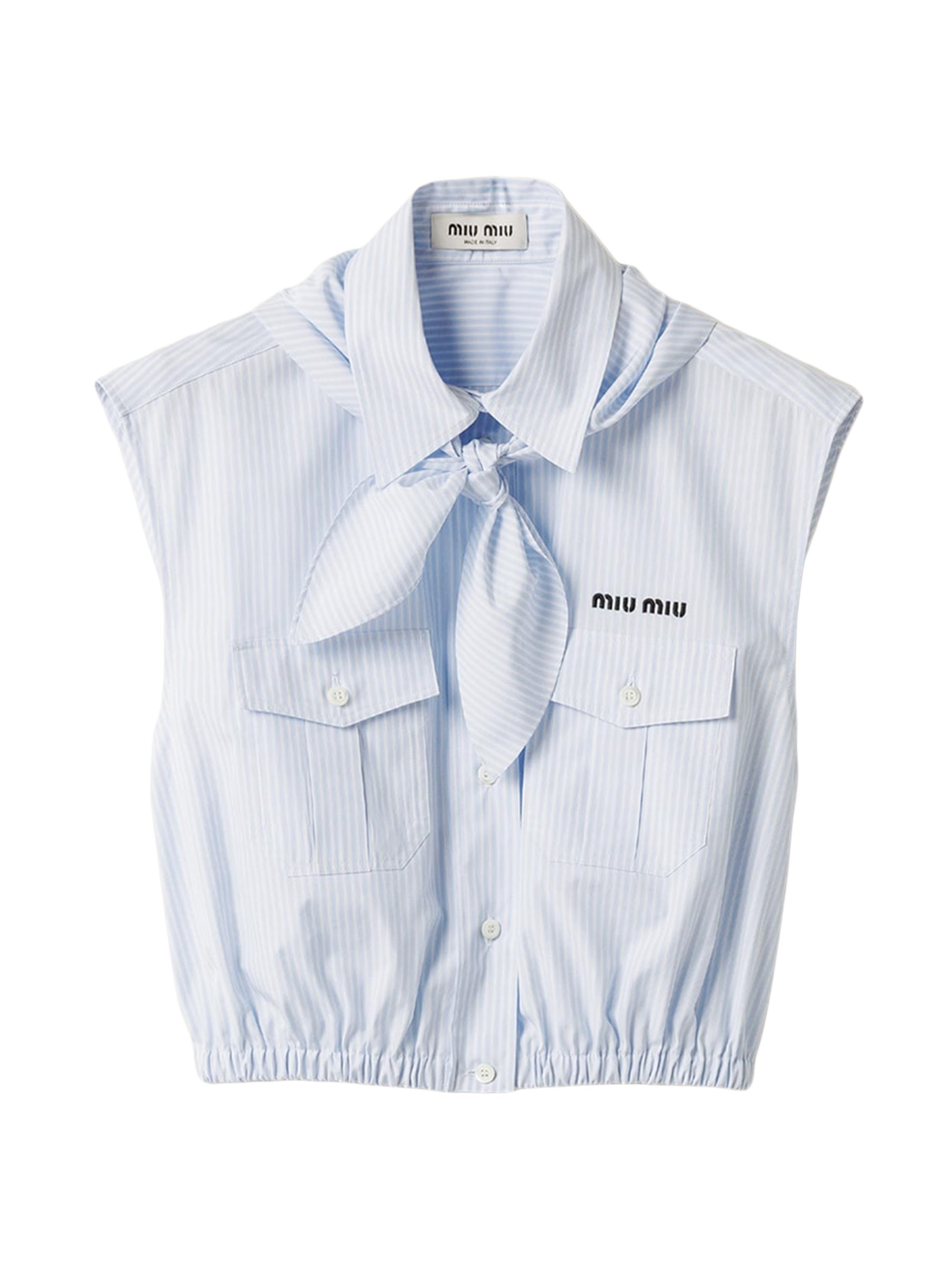 Miu Miu Women's Poplin Top - Blue