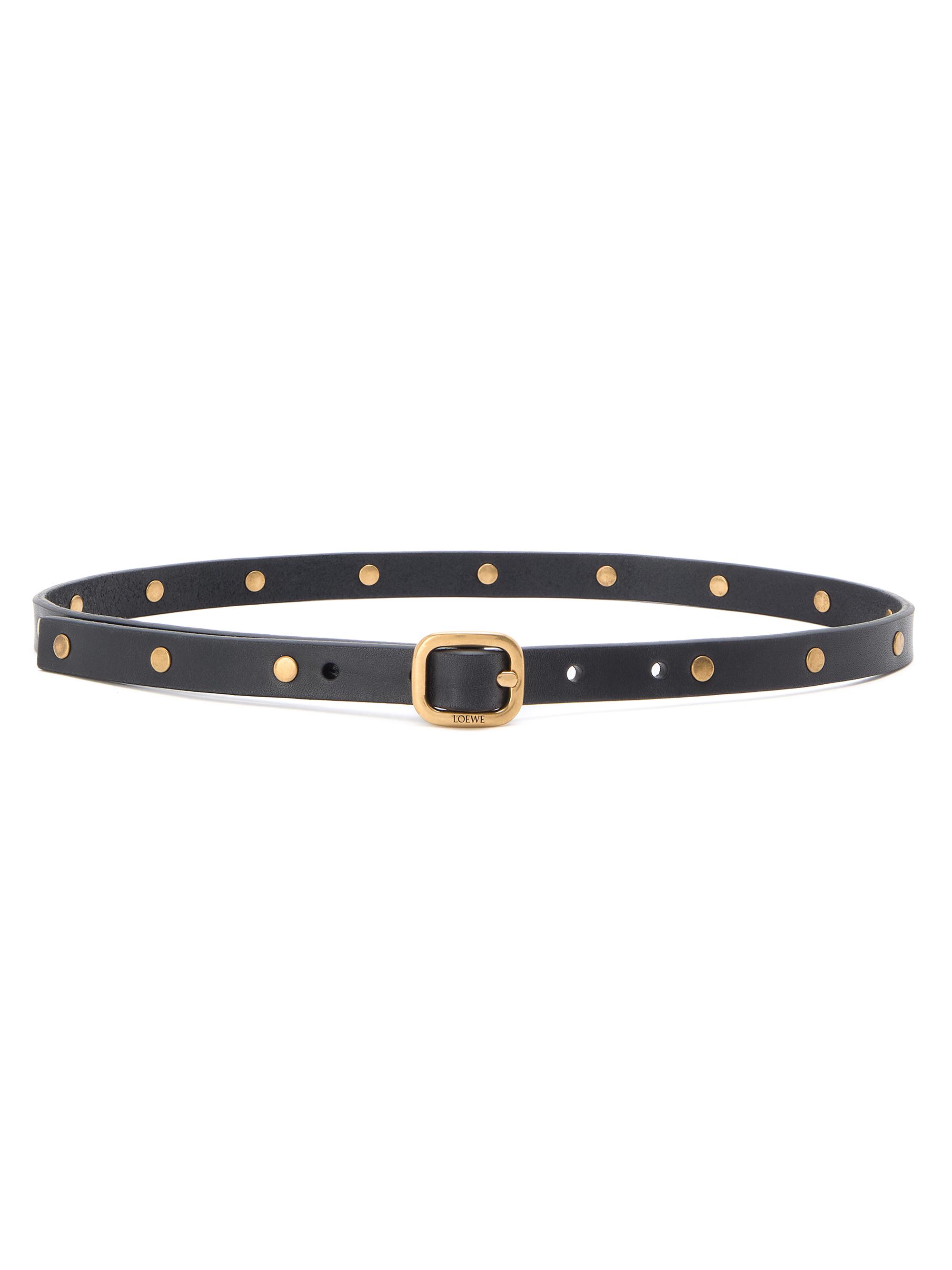LOEWE Women's Studded Leather Belt - Black Gold