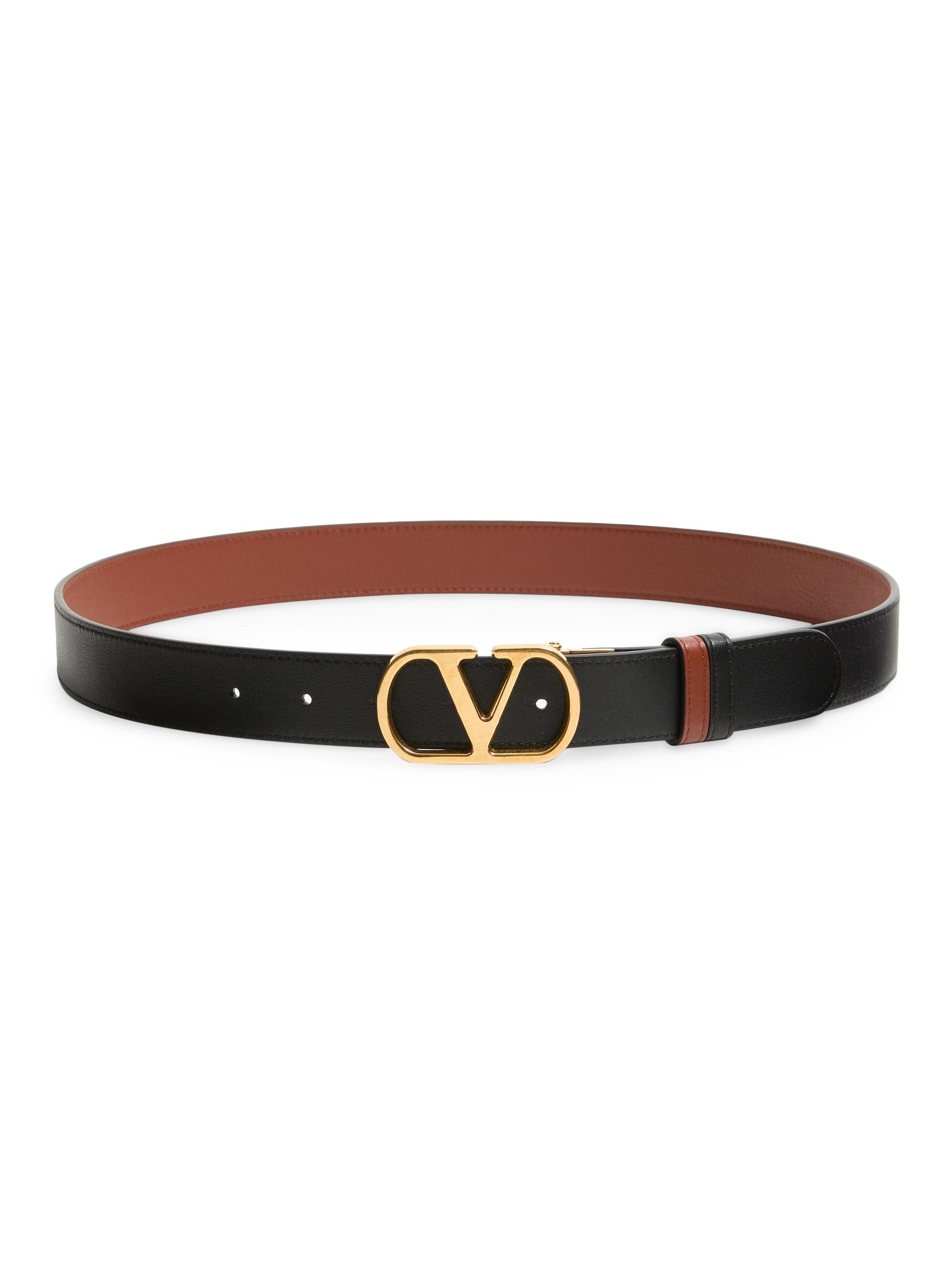 Valentino Garavani Vlogo Signature Reversible Shiny Calfskin Belt