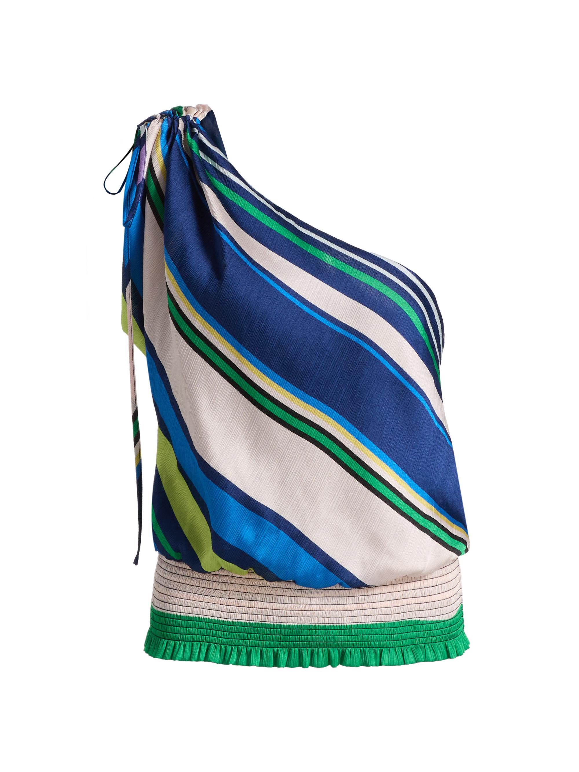 Ramy Brook Women's Delara Striped One-Shoulder Top - Ultramarine Stripe