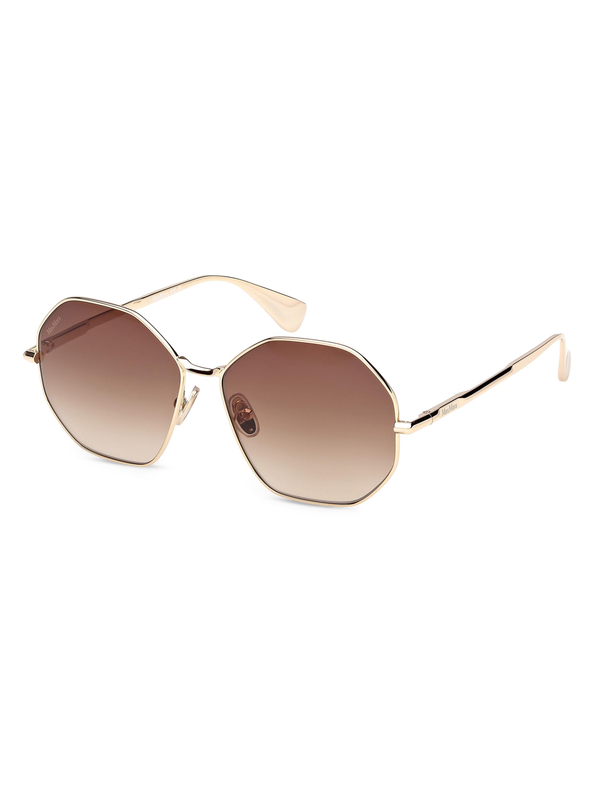 Max Mara Women's Miller 57MM Geometric Sunglasses - Gold Brown