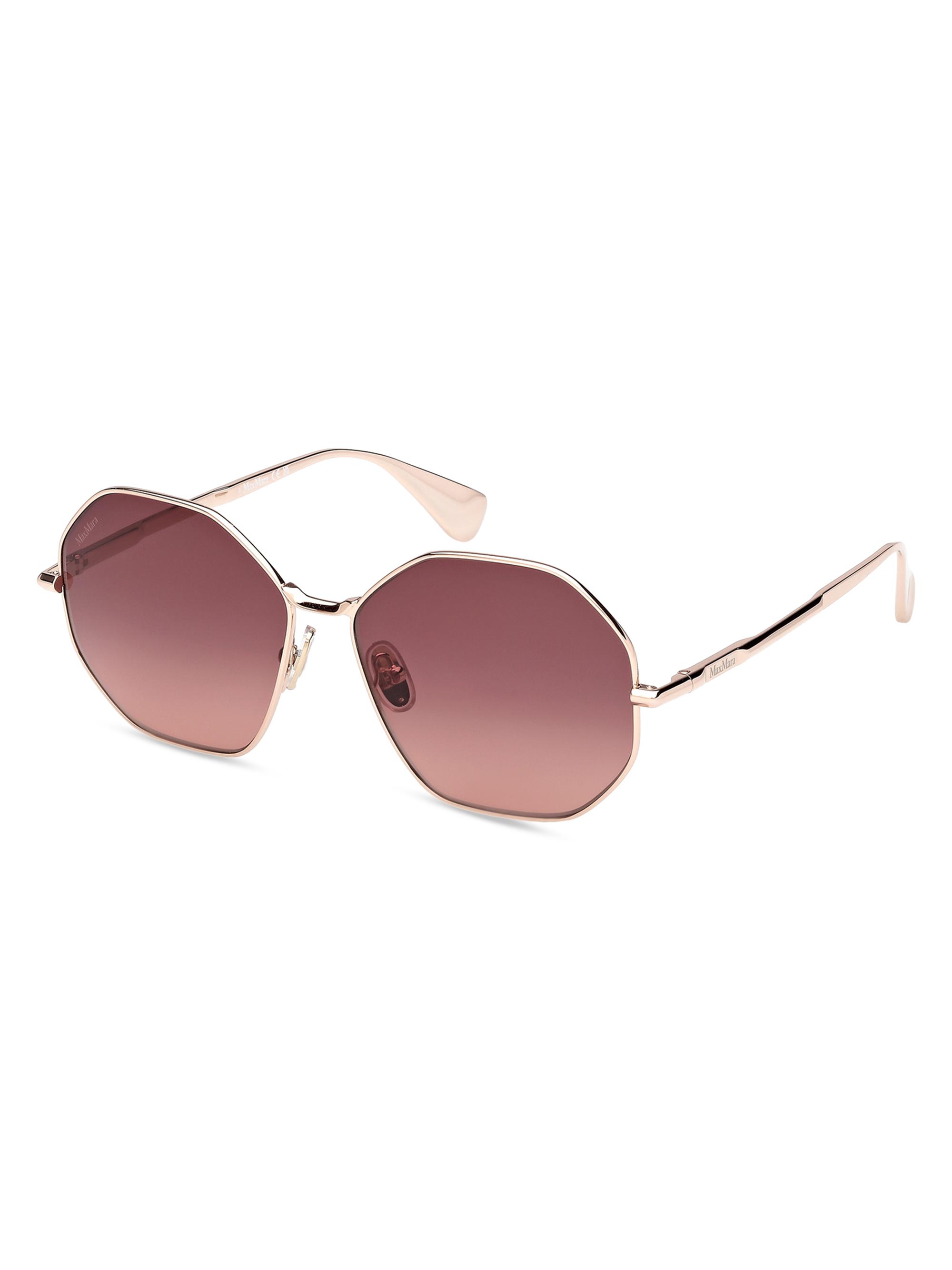 Max Mara Women's Miller 57MM Geometric Sunglasses - Rose Gold Brown | Thumbnail 9