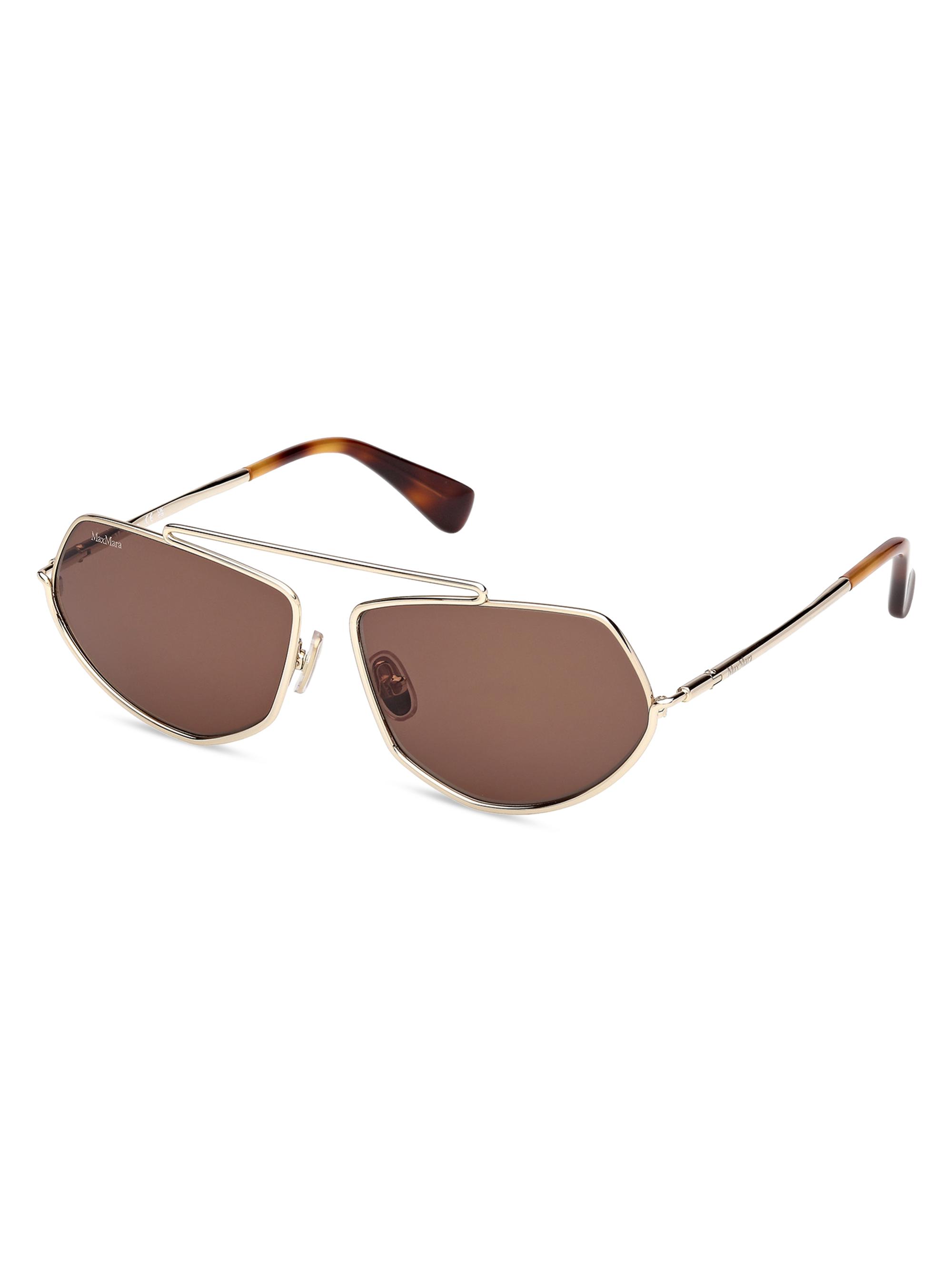 Max Mara Women's Joey 60MM Round Sunglasses - Gold Brown