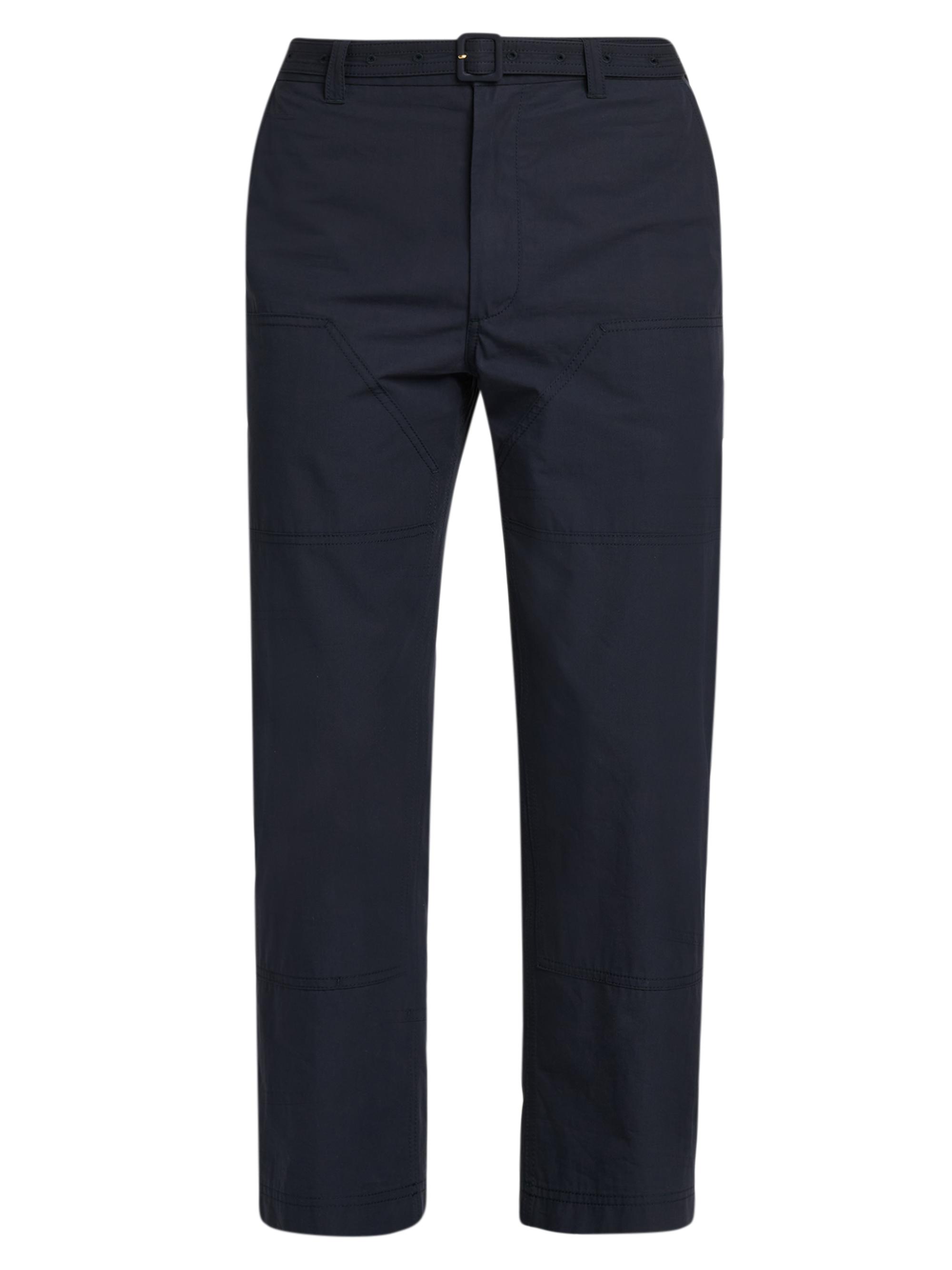 Thom Browne Men's Belted Cotton Cropped Carpenter Pants - Navy