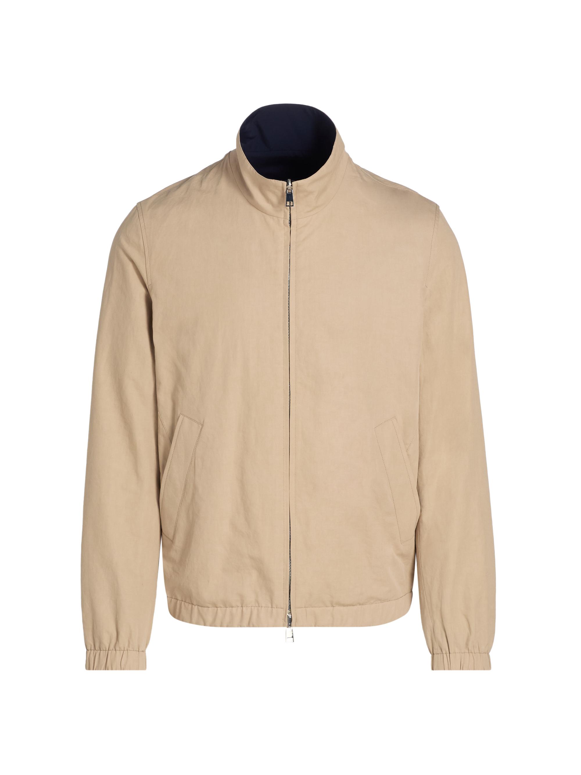 Saks Fifth Avenue Men's Linen-Blend Reversible Jacket - Navy Oyster
