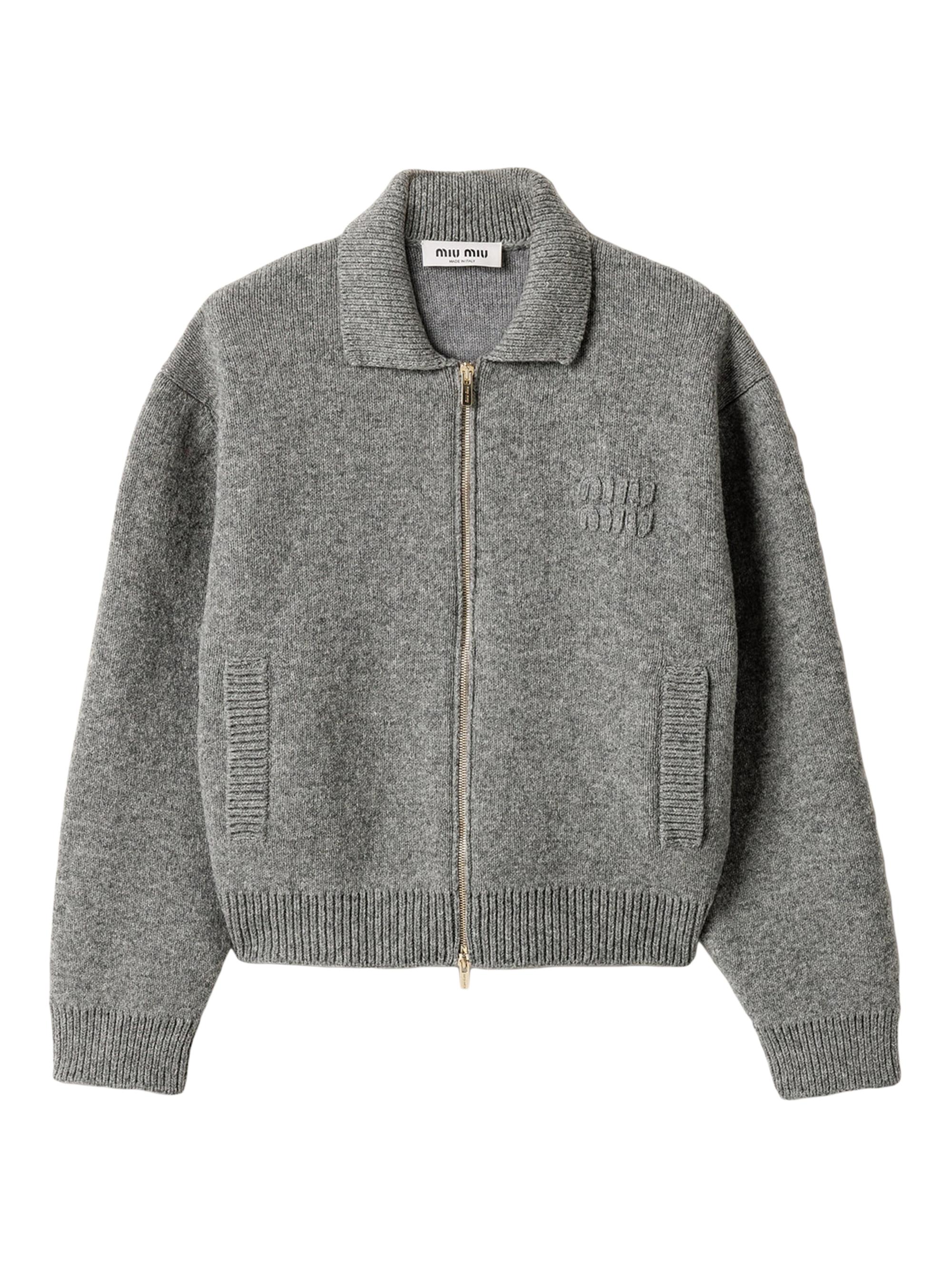 新品 miumiu シェットランドウール カシミヤ ジップ カーディガン Miu Miu Shetland Wool and Cashmere Zipper Cardigan | Saks Fifth Avenue