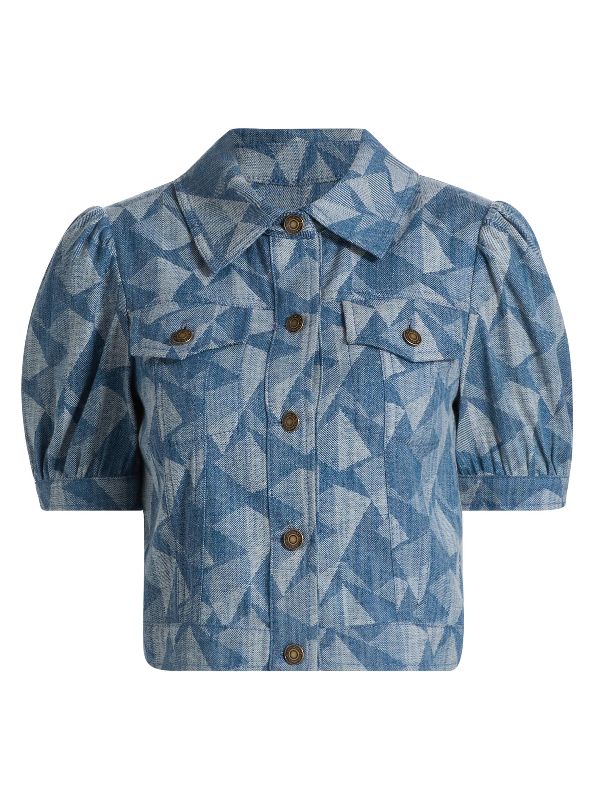 Ramy Brook Women's Angelica Geometric Denim Jacket - Geo Denim