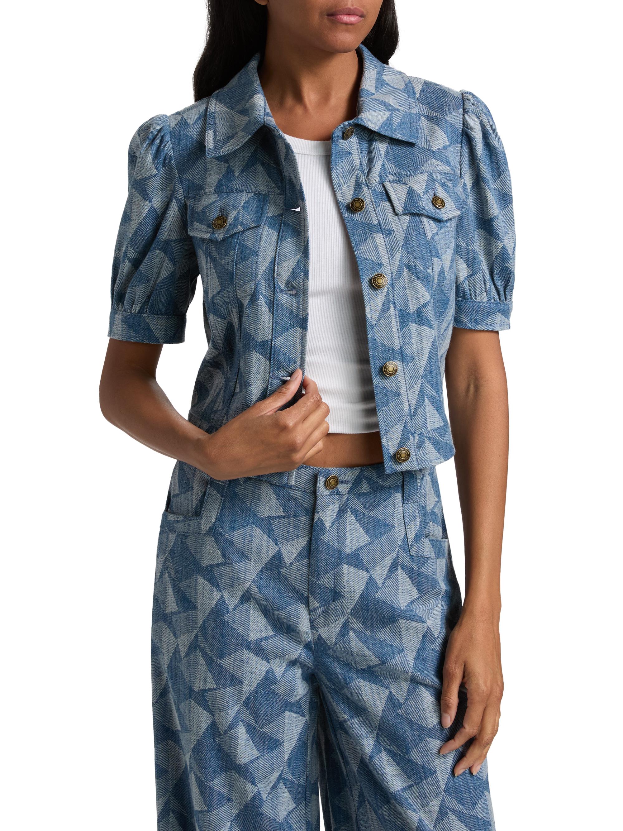 Ramy Brook Angelica Geometric Denim Jacket | Saks Fifth Avenue