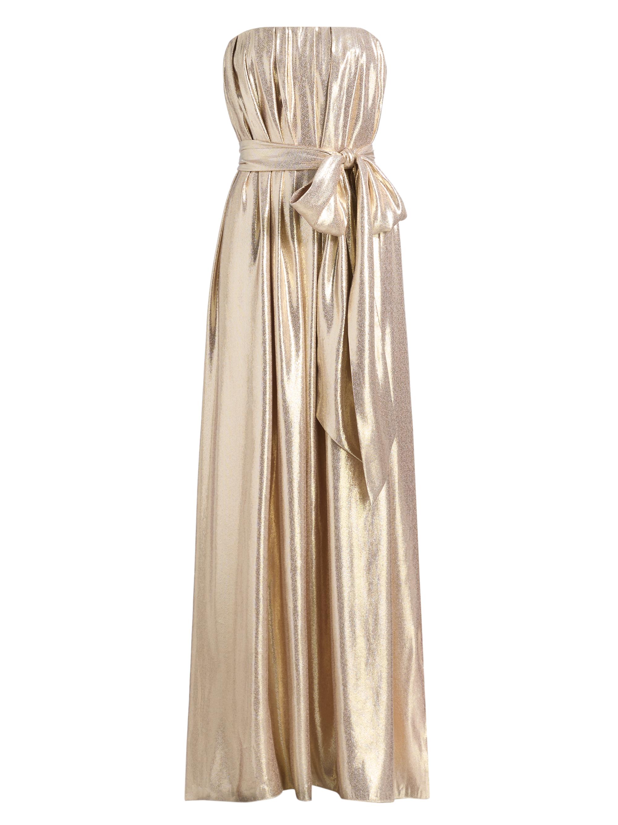 Ramy Brook Women's Chiara Metallic Silk Strapless Sashed Gown - Gold