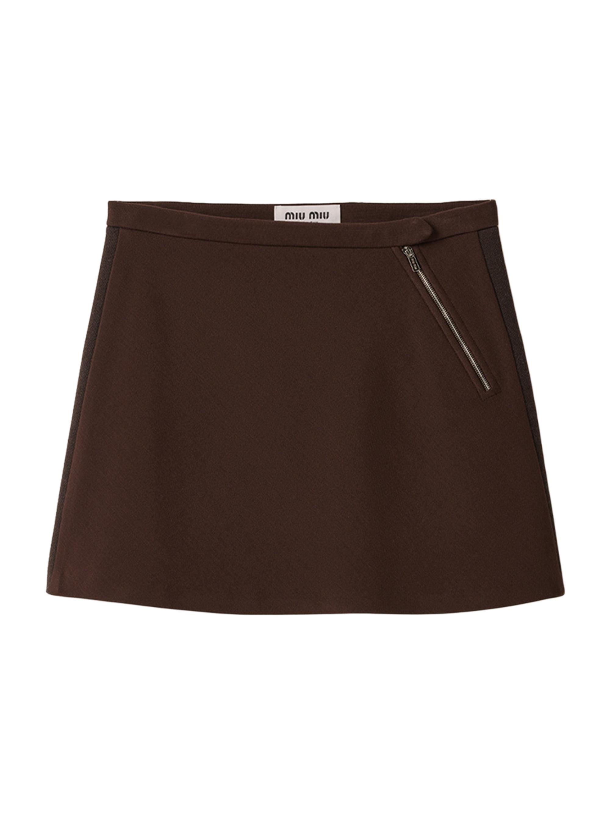 Miu Miu Women's Fabric Stitch Knit Mini Skirt - Brown