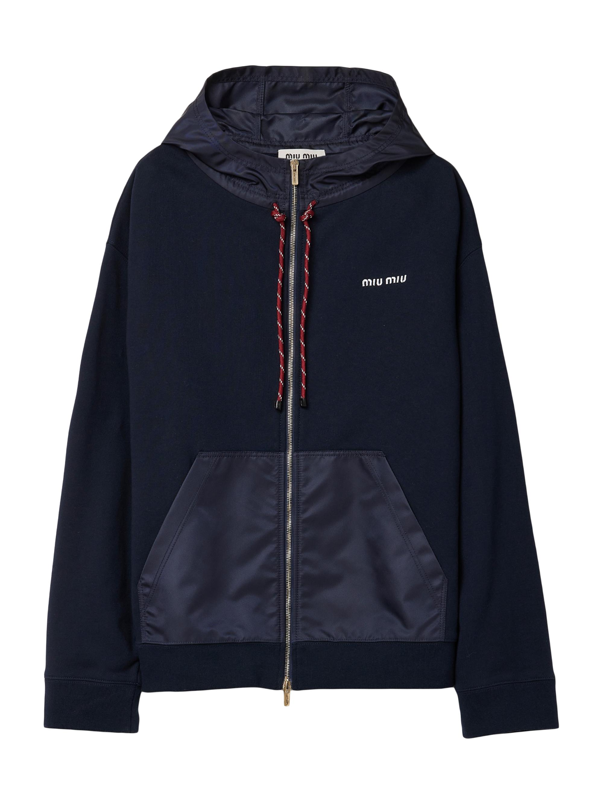 Miu Miu Cotton Fleece Zipper Hoodie | Saks Fifth Avenue