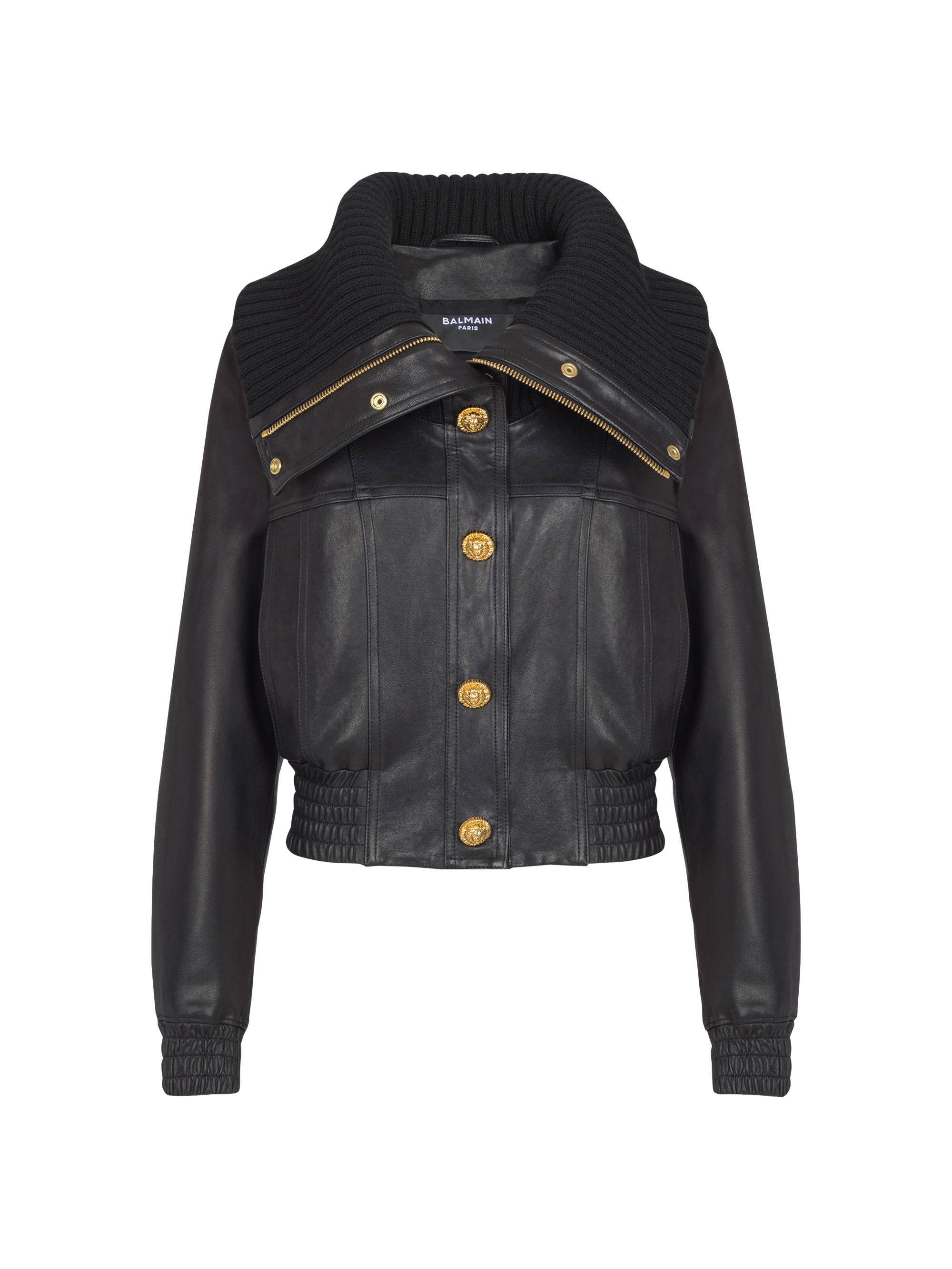 Balmain Crop Leather Biker Jacket | Saks Fifth Avenue