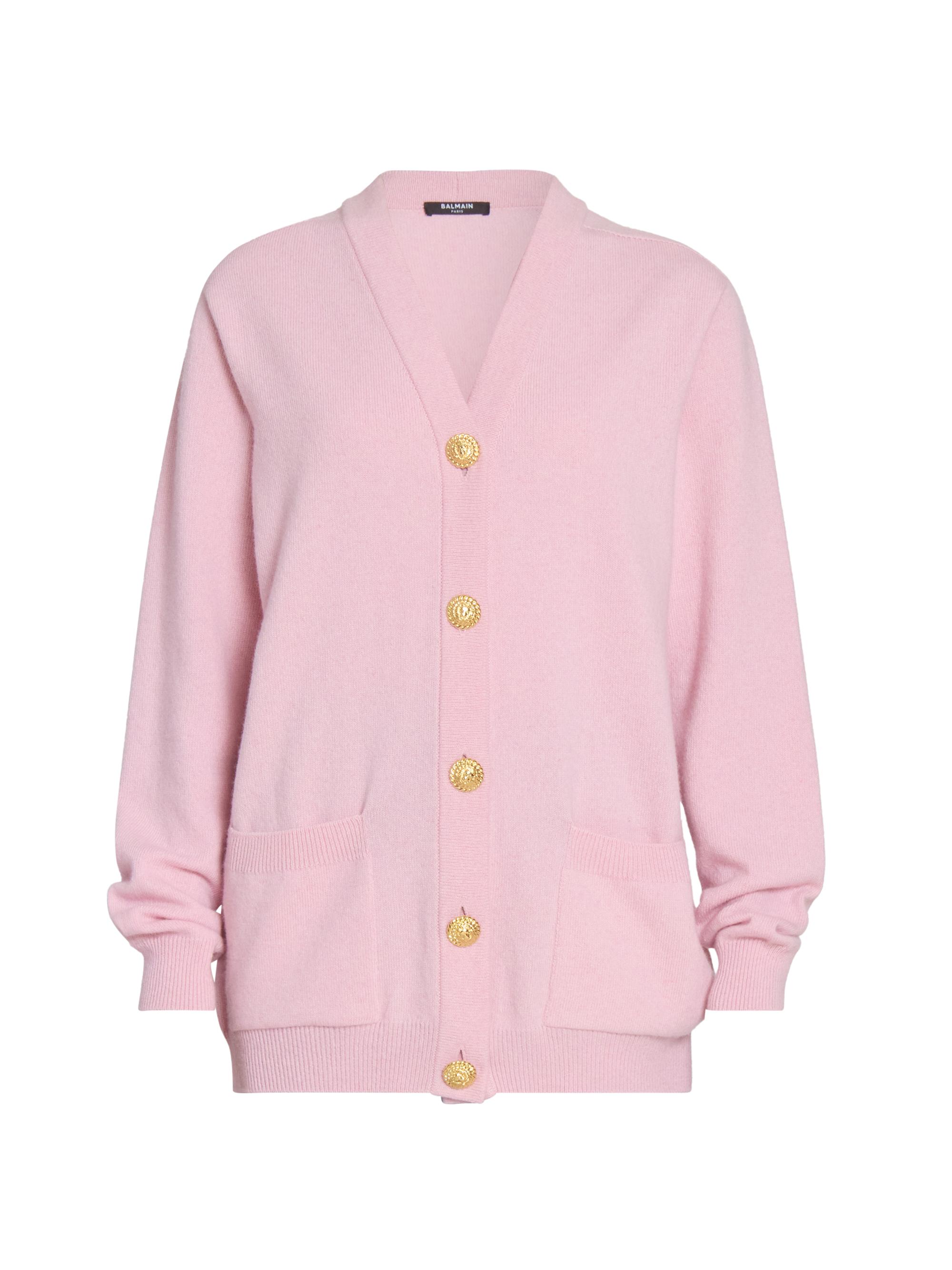 Balmain Women's Cashmere-Wool Cardigan - Rose Pale