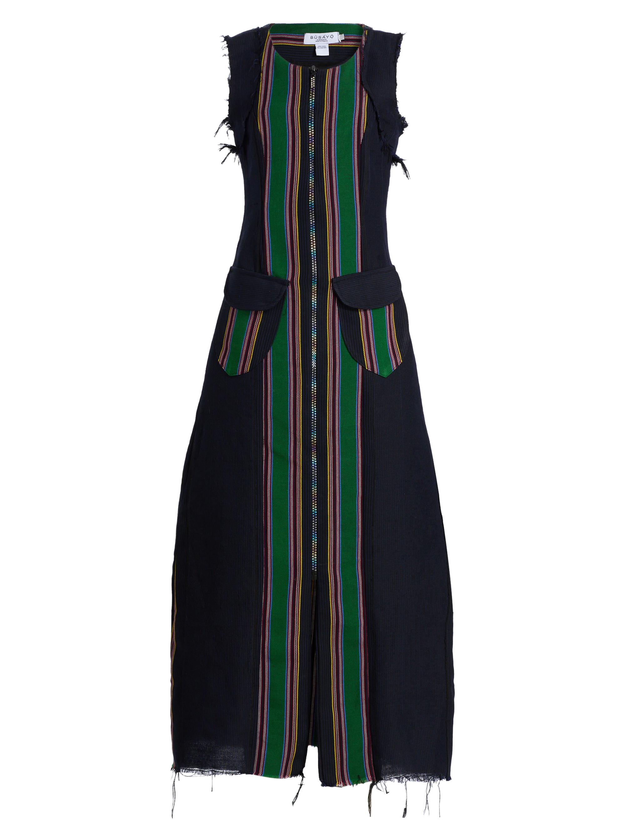 Busayo Ademide Striped Cotton Distressed Maxi Dress | Saks Fifth Avenue