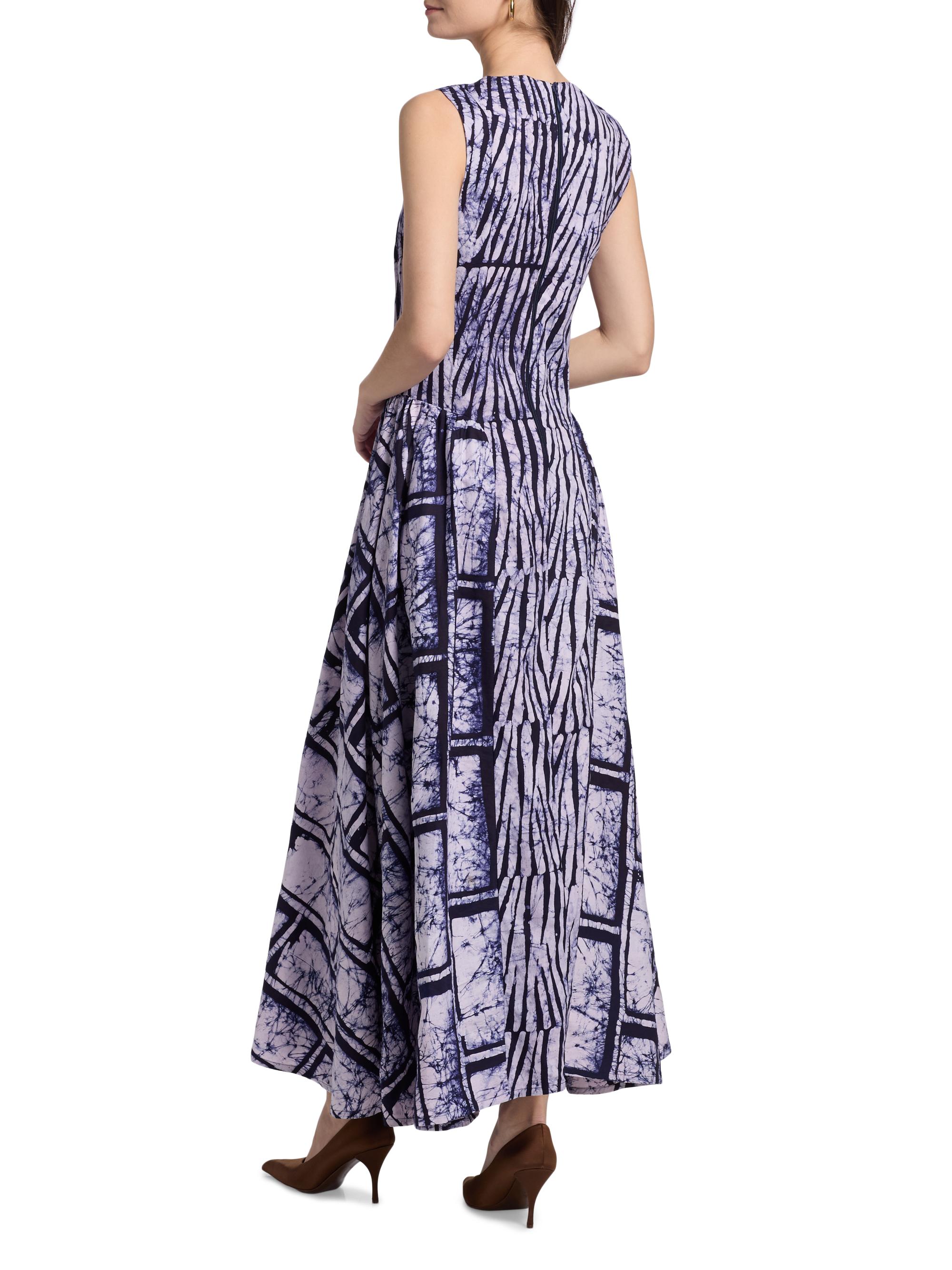 Busayo Women's Shade Ikat-Inspired Cotton Maxi Dress - Blue | Thumbnail 5