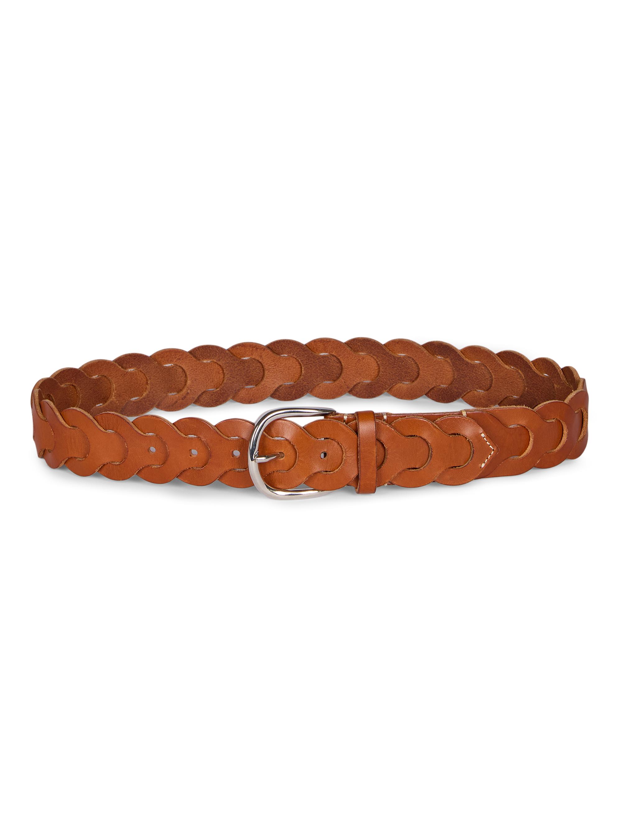 Women's Edena Braided Leather Belt - Natural