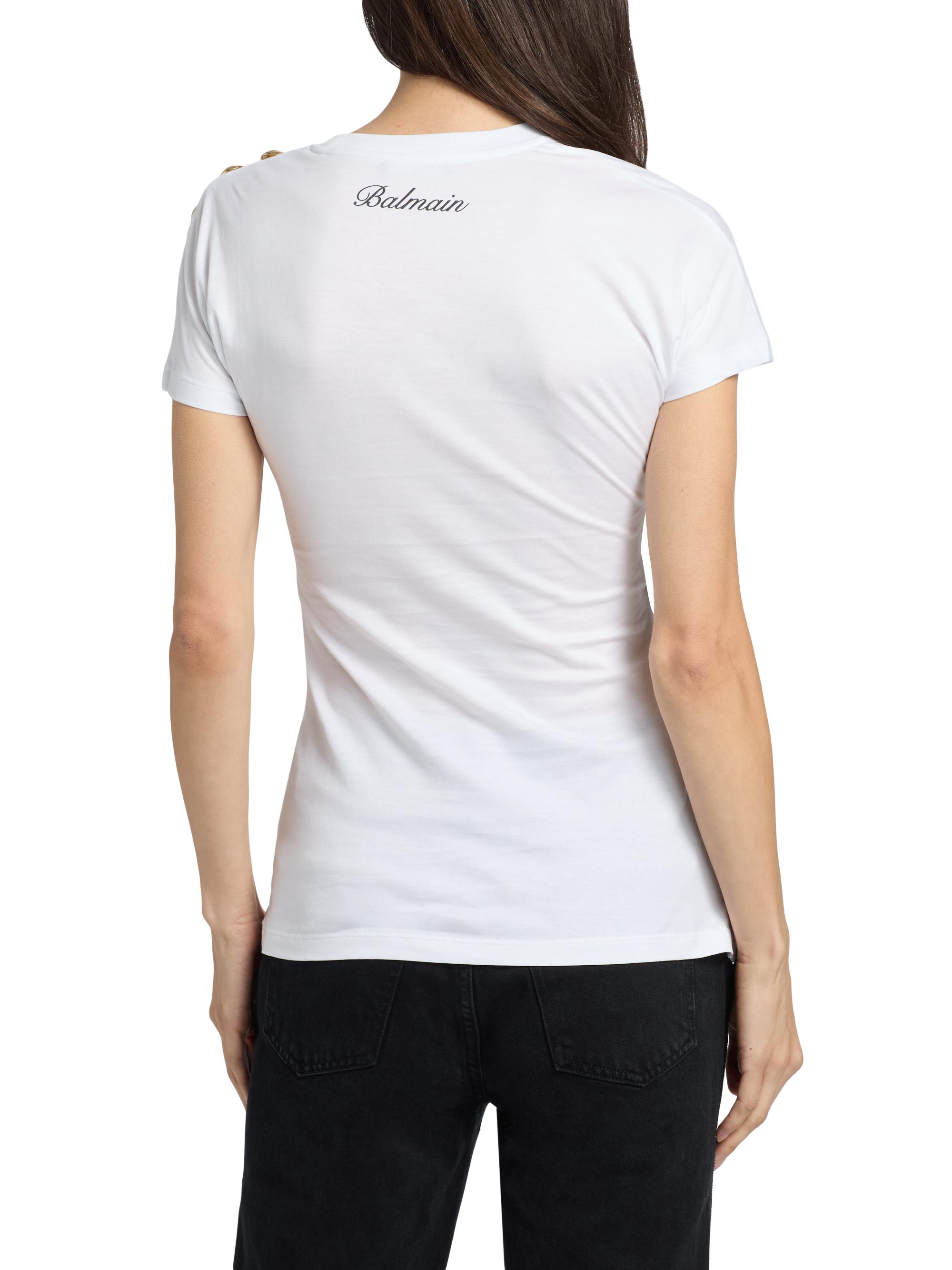 Balmain 3-Buttons Draped T-Shirt | Saks Fifth Avenue