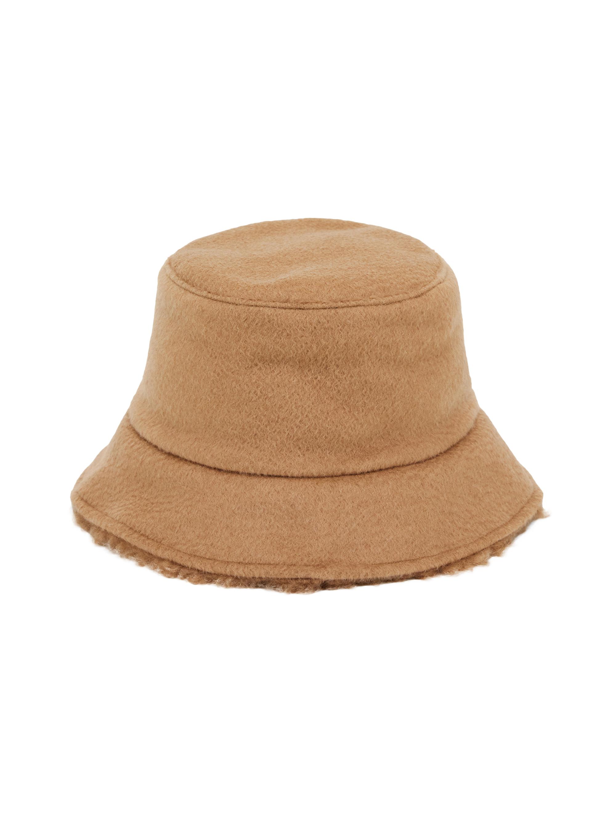 Max Mara Women's Reversible Camel and Teddy Fabric Cloche Hat - Camel