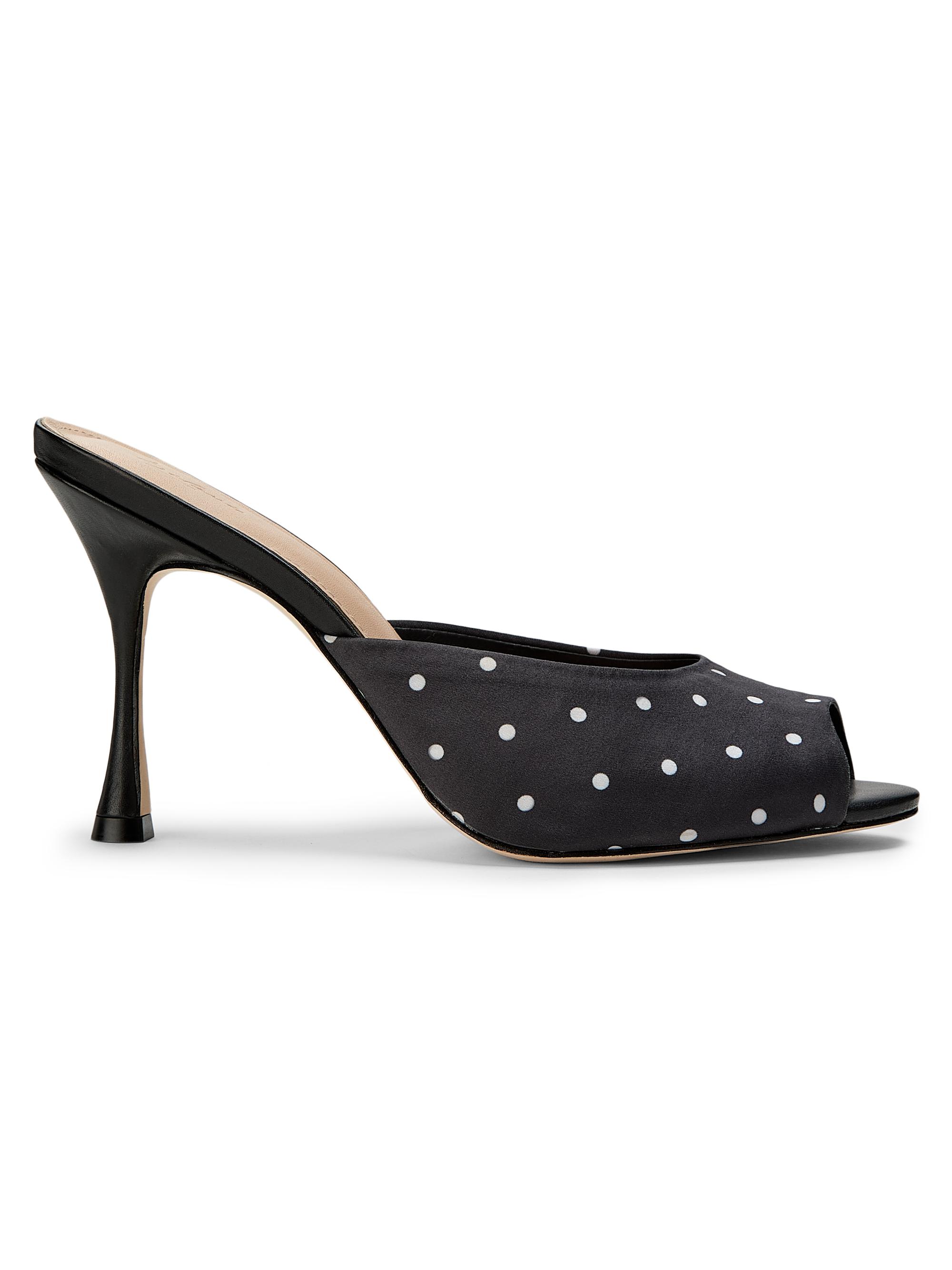 22élevé Women's 0MM Leather Peep-Toe Mules - Polka Dot