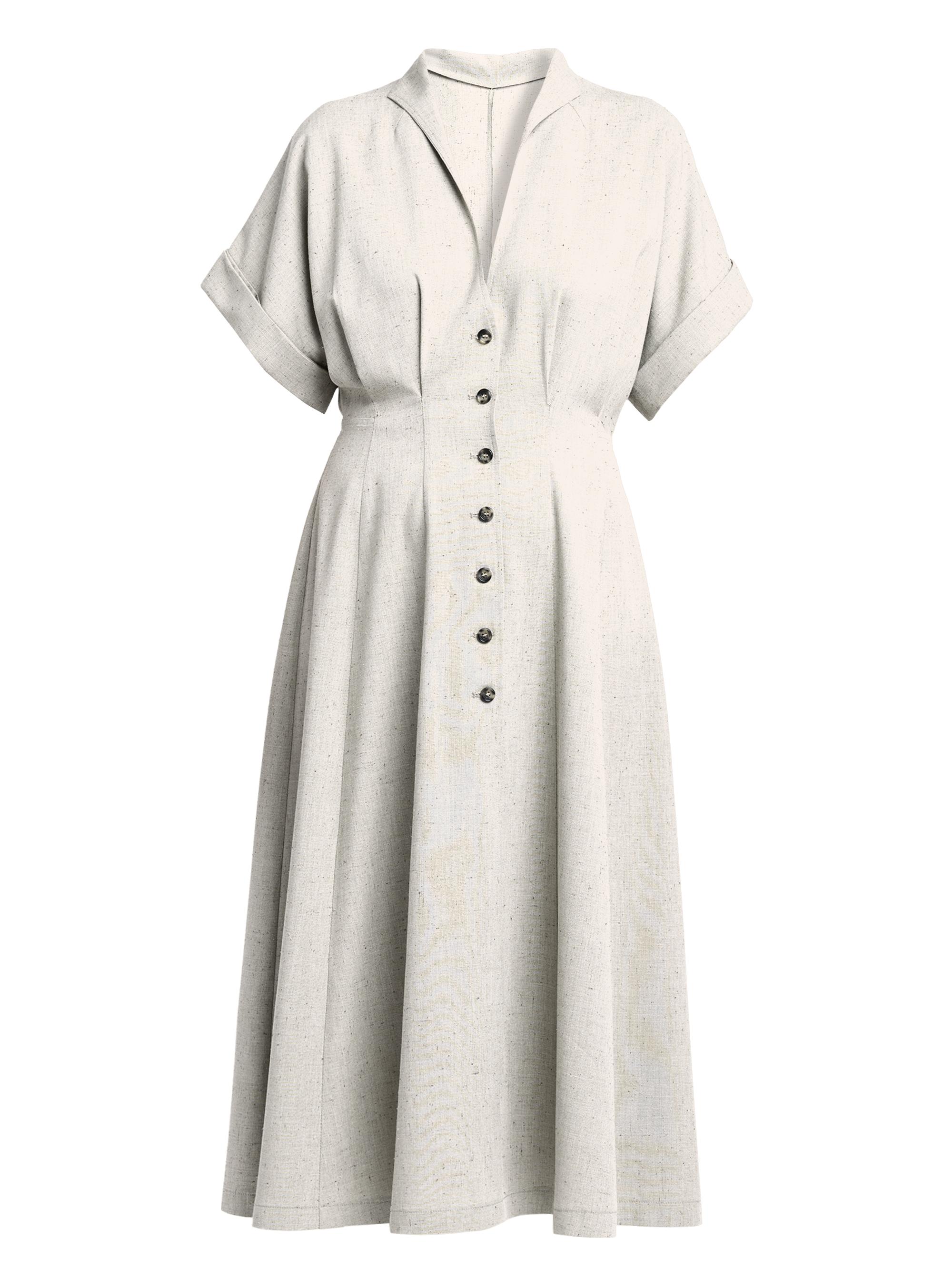 Alberta Ferretti Women's Fit & Flare Midi-Shirtdress - White