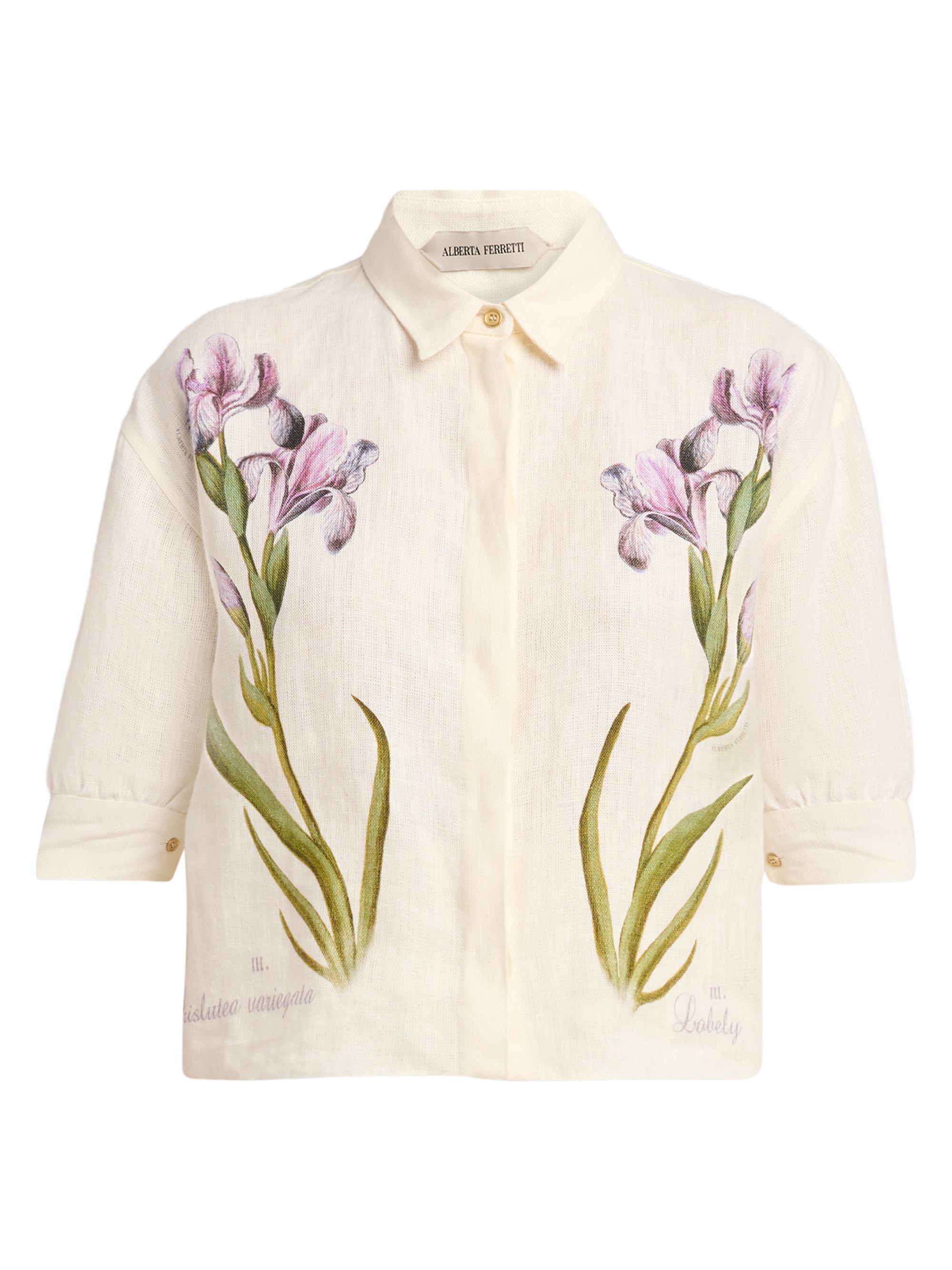 Alberta Ferretti Women's Floral Linen Blouse