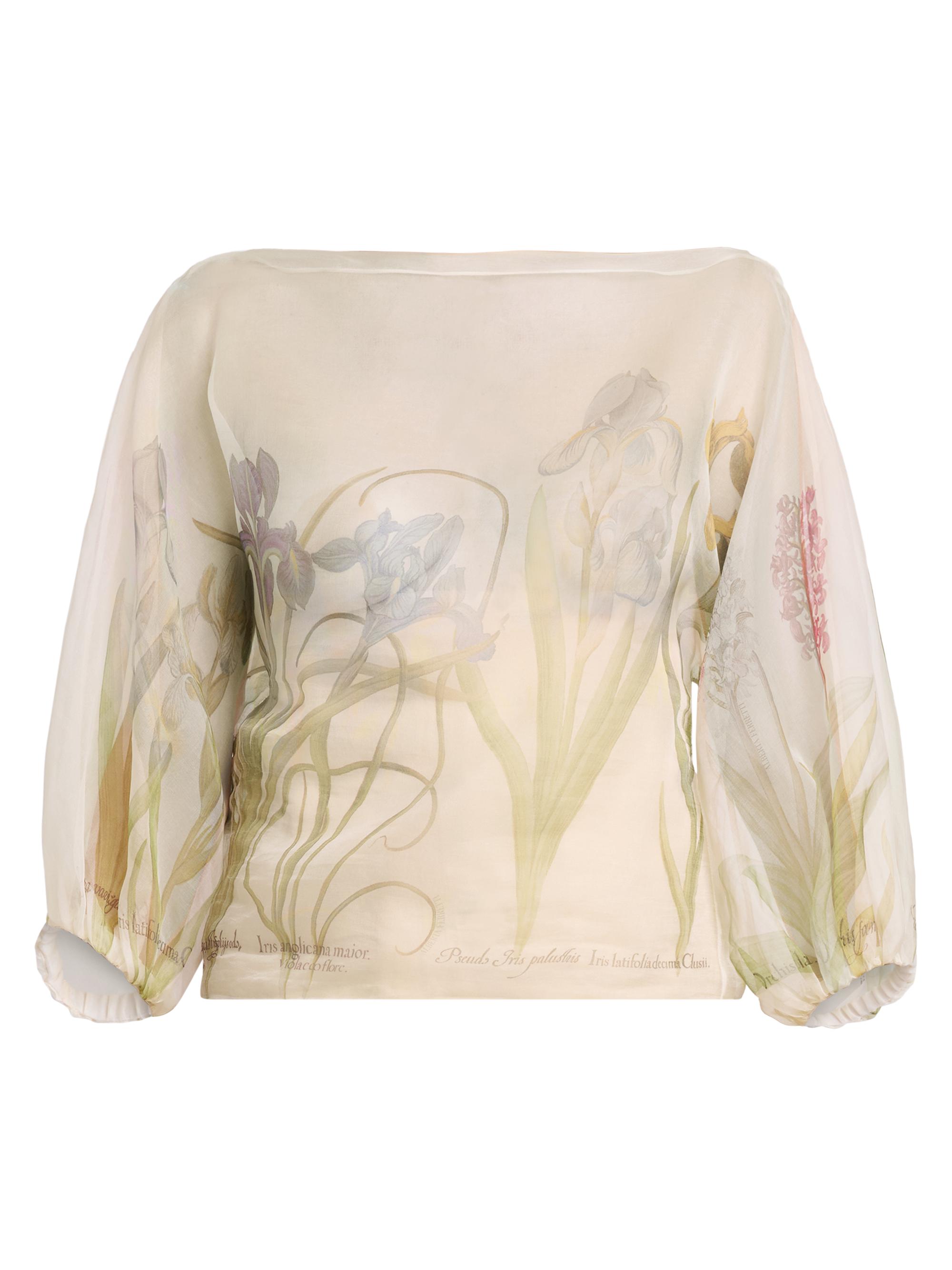 Alberta Ferretti Women's Floral Silk Boatneck Blouse