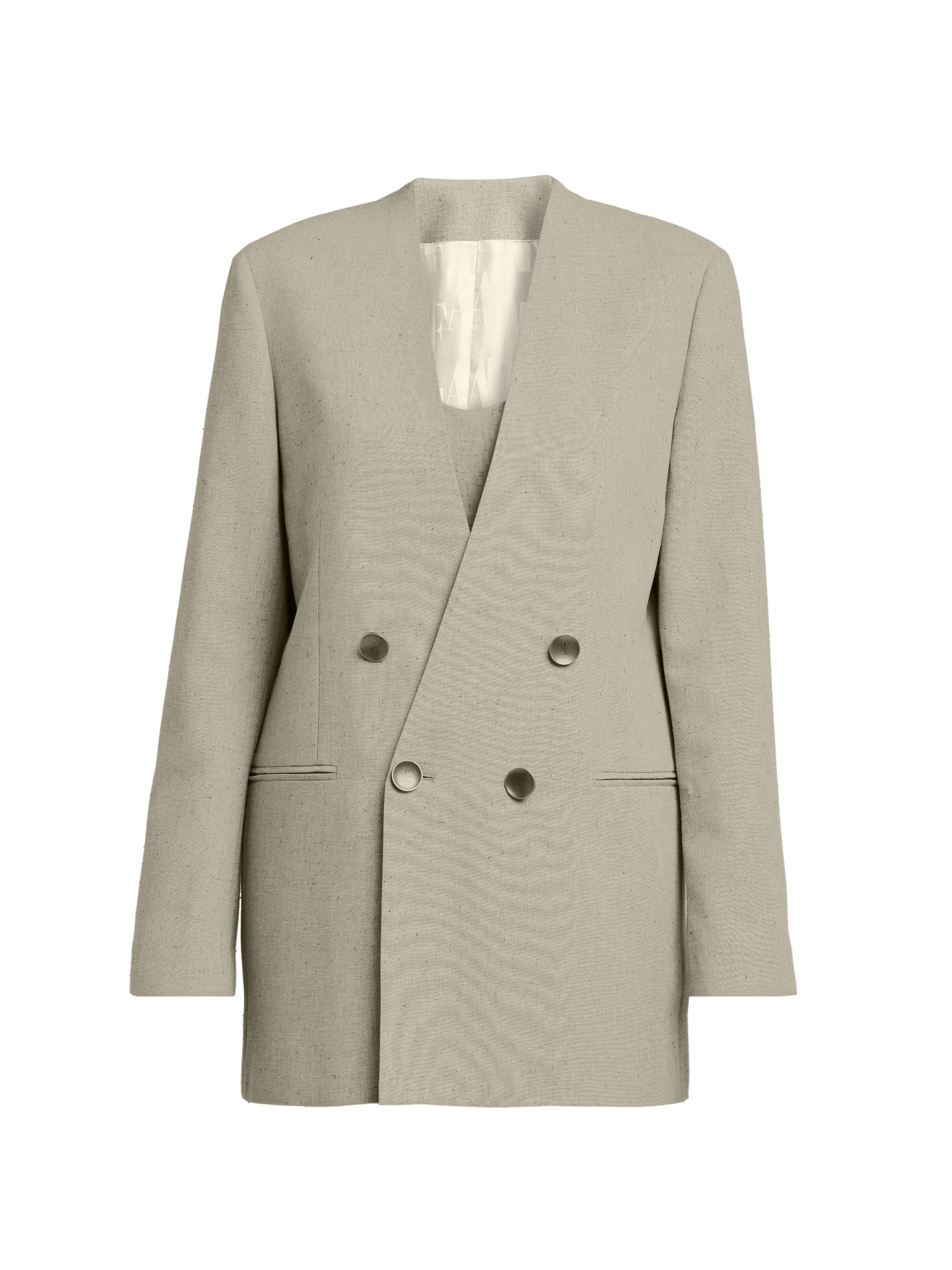 Alberta Ferretti Women's Double-Breasted Oversized Blazer - Grey