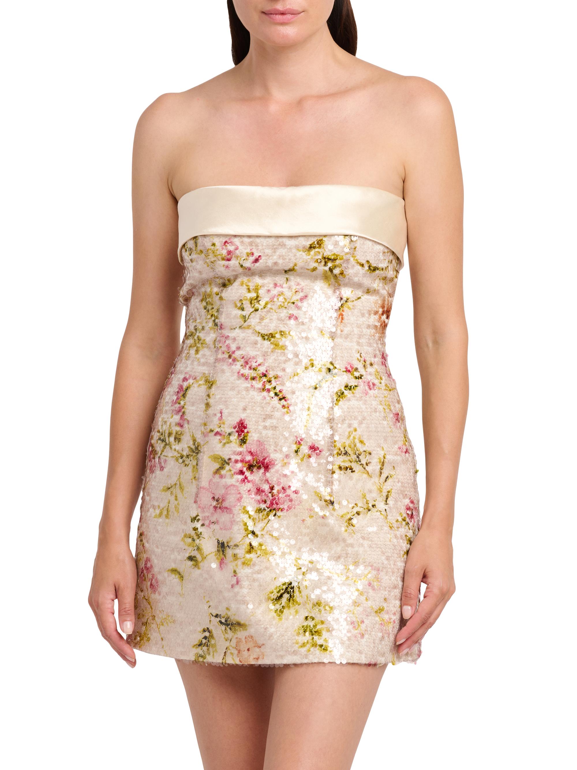 Alberta Ferretti Floral Sequined Minidress | Saks Fifth Avenue