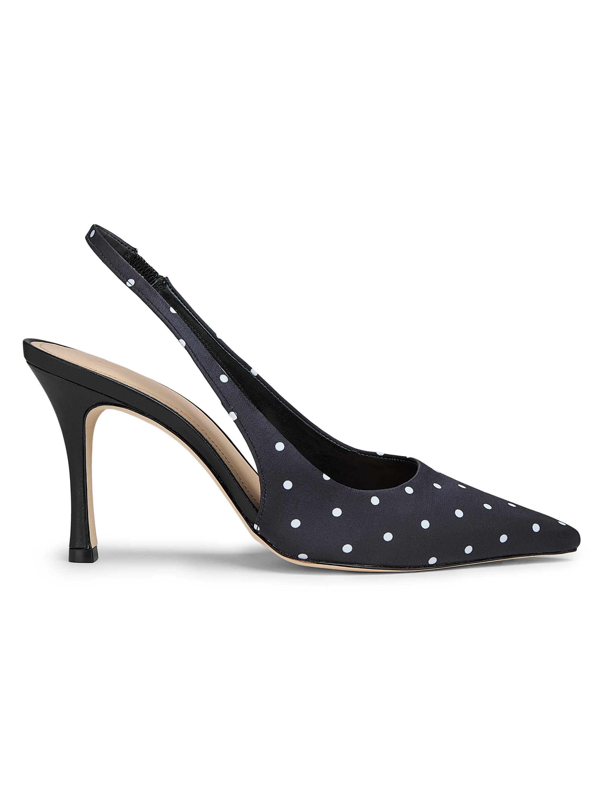 90MM Polka Dot Satin Slingback Pumps