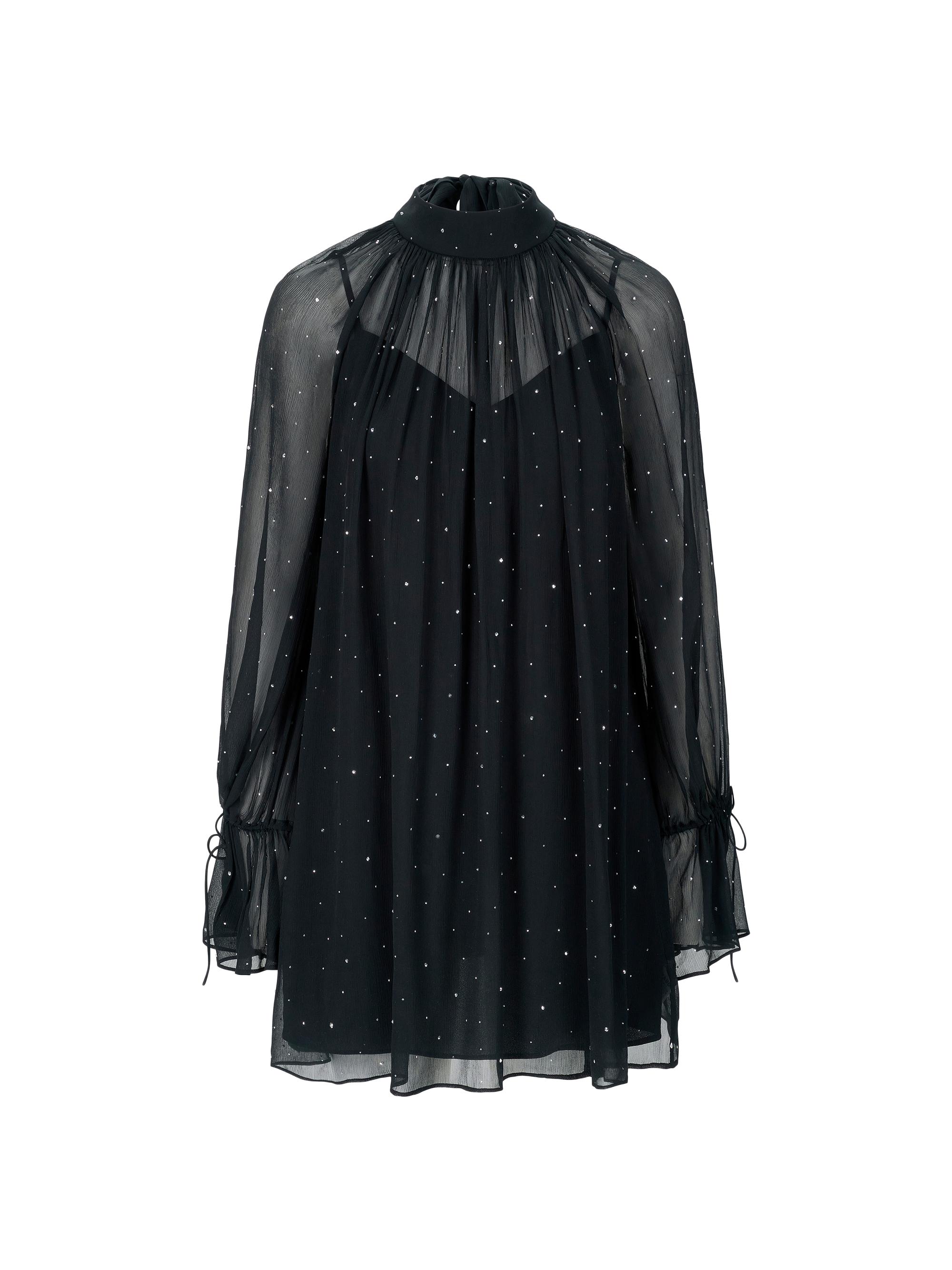 Staud Women's Roux Embellished Semi-Sheer Minidress - Black