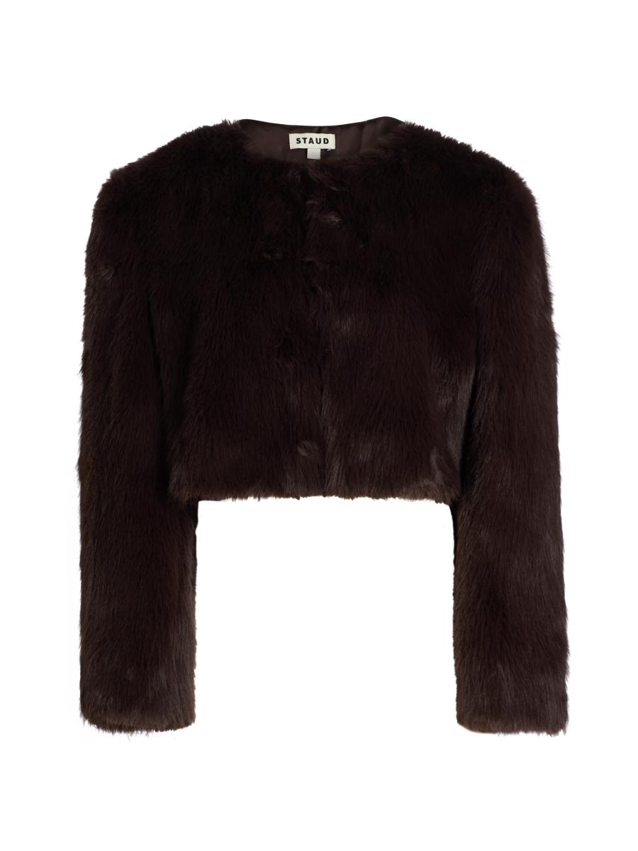 Staud Women's Casimira Faux-fur Jacket In Brown