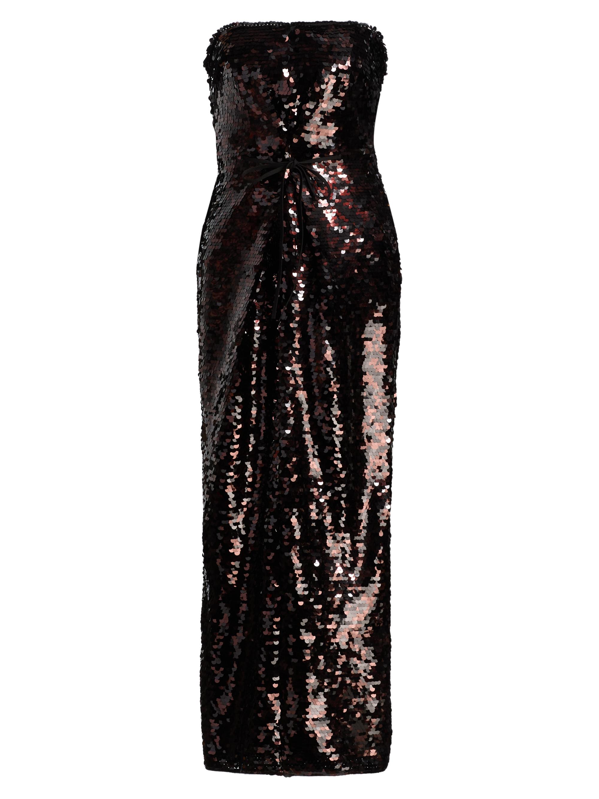 Staud Women's Cece Sequined Strapless Sheath Cocktail Dress - Espresso Black
