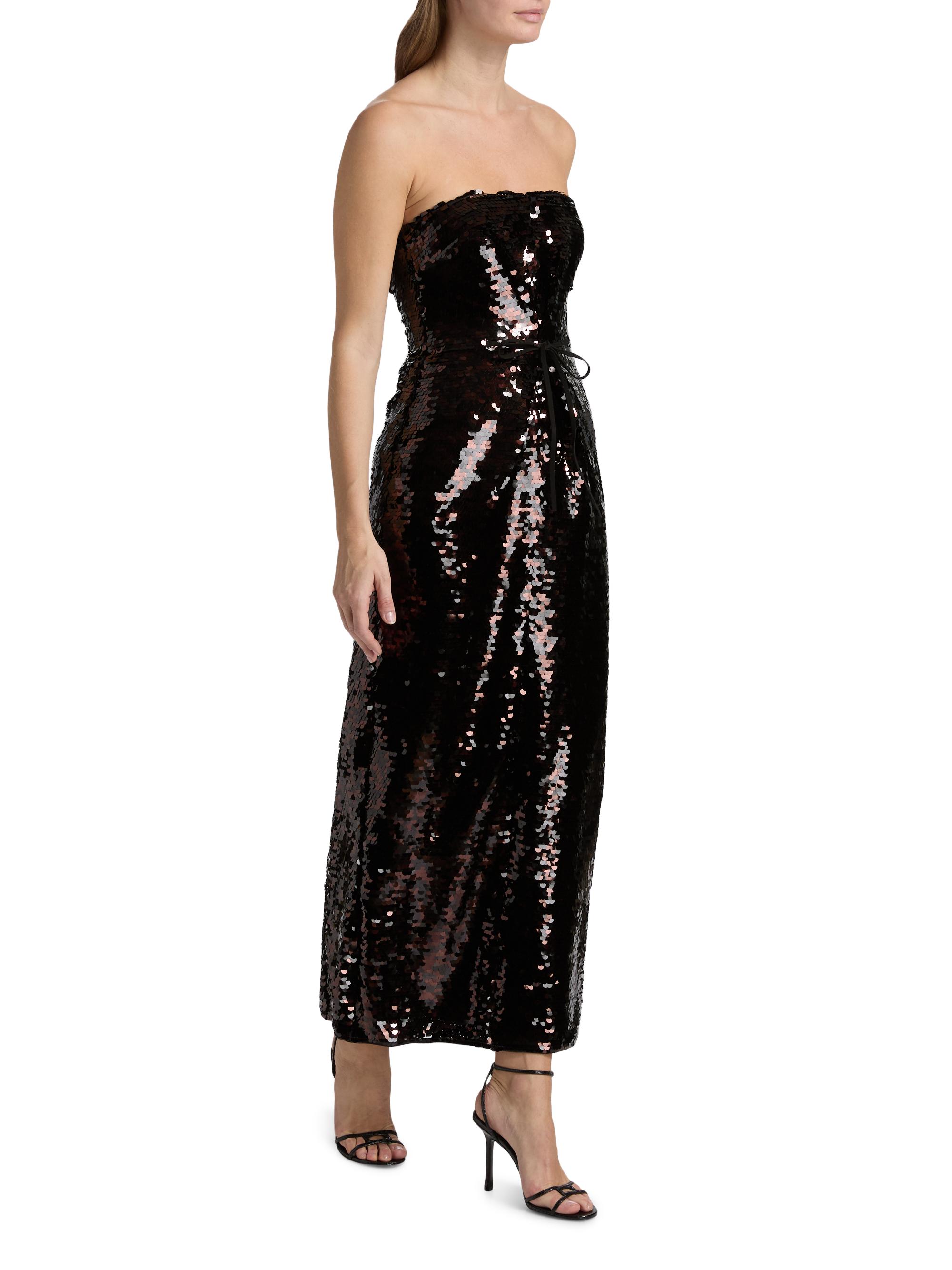 cece one-shoulder ruffled sequin dress CeCe One Shoulder Ruffled Sequin Dress Women's L Champagne Cutout Pullover  NWT