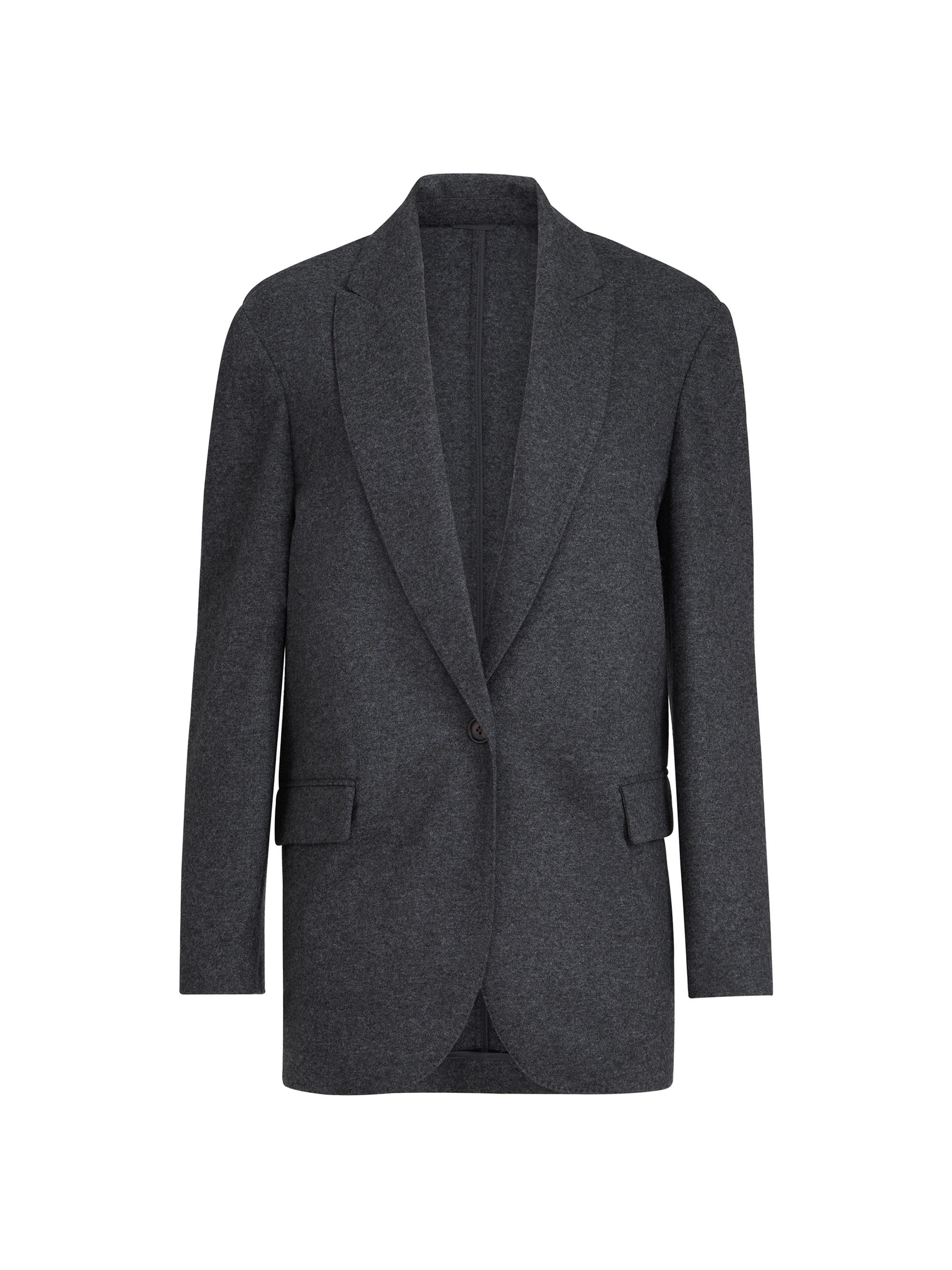 Brunello Cucinelli Women's Cashmere Jersey Blazer with Monili - Anthracite
