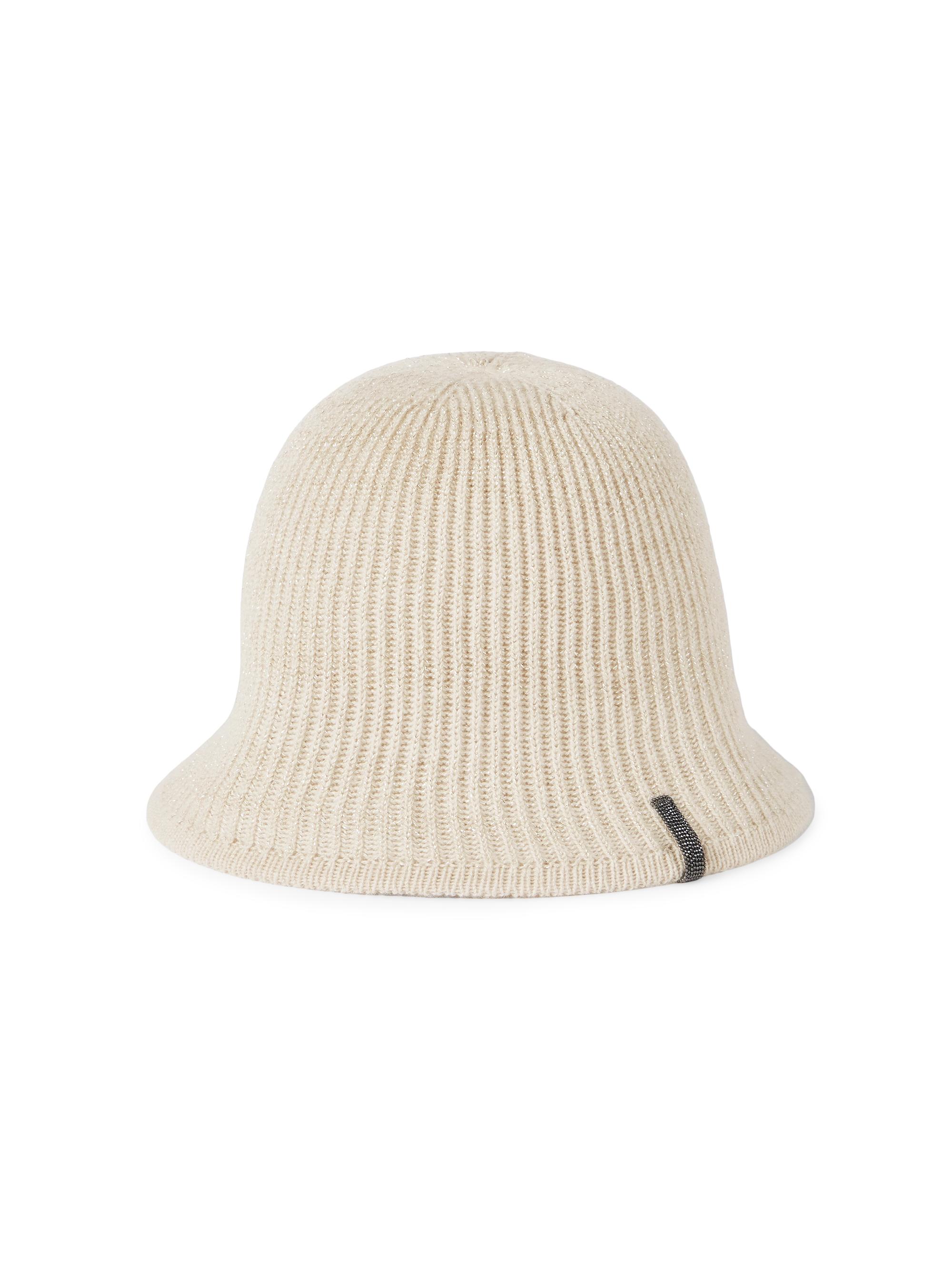 Brunello Cucinelli Women's Sparkling Cashmere English Rib Knit Beanie with Monili - Cool Beige
