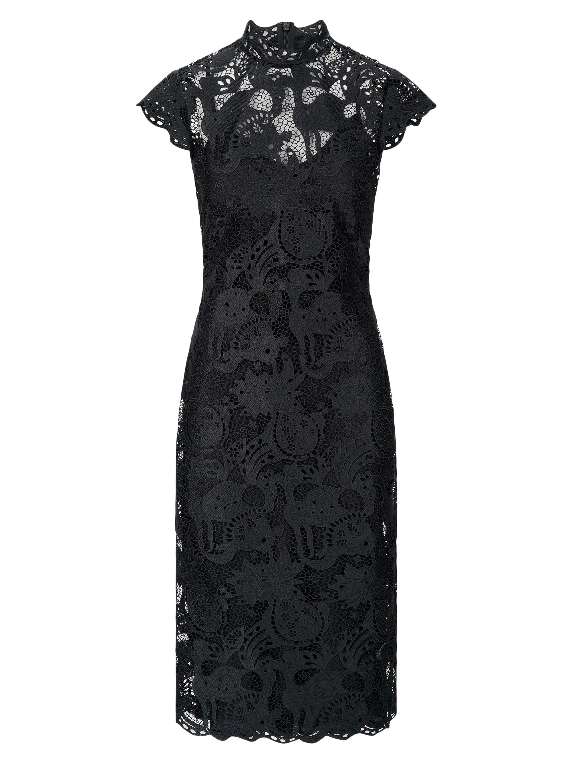 Amsale Brocade & Taffeta Tea-Length Dress | Saks Fifth Avenue