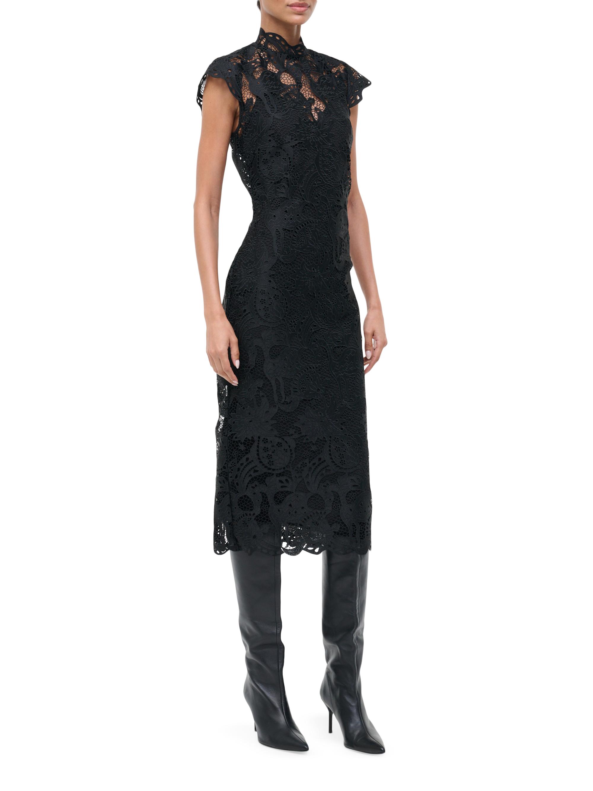 【即日発送】Rosaline Lace Trimmed Dress Staud Rosaline Lace Mock Turtleneck Midi-Dress | Saks Fifth Avenue