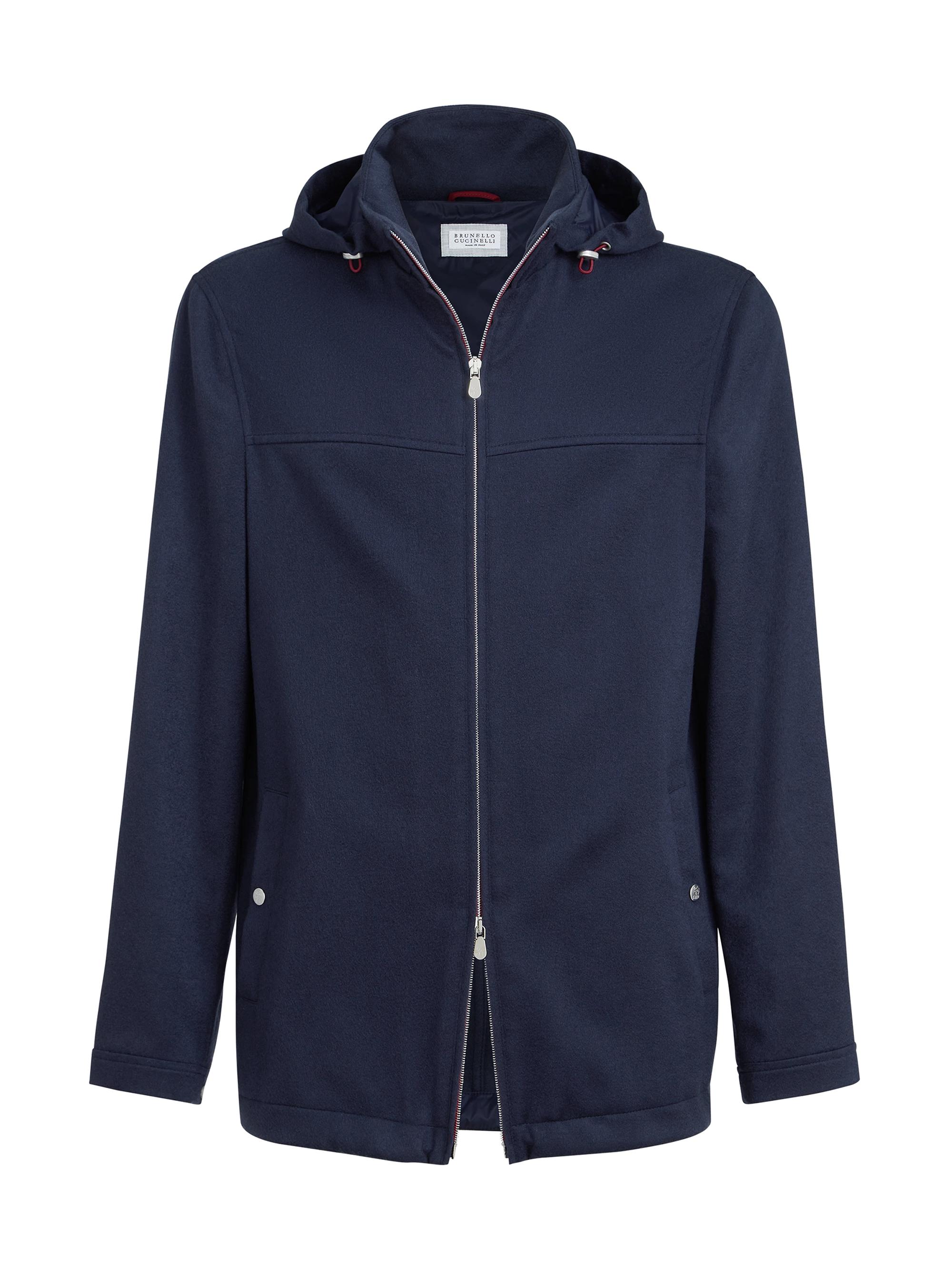 Brunello Cucinelli Men's Lightweight Cashmere Flannel Biker Jacket - Blue