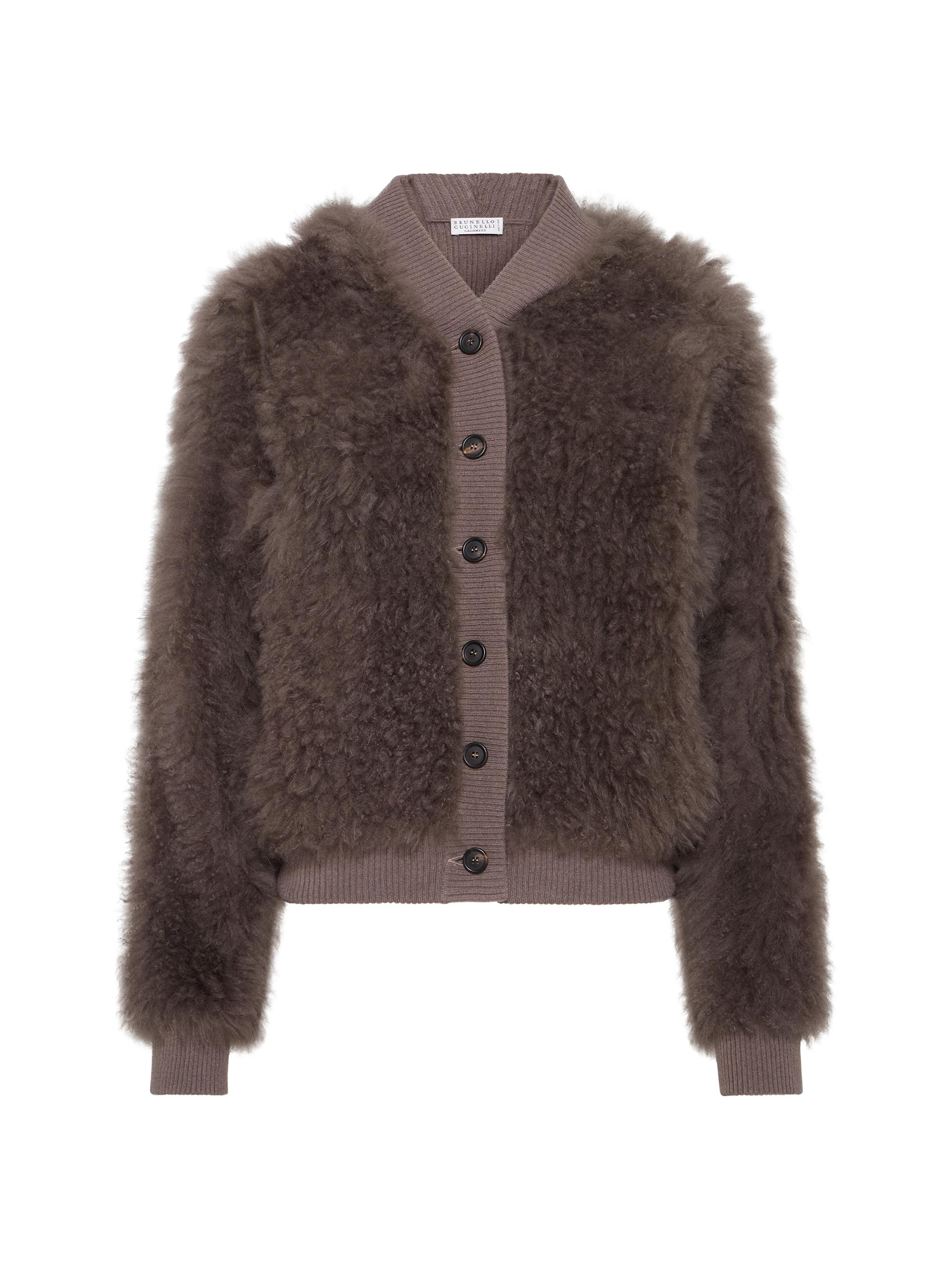 Brunello Cucinelli Women's Cozy Shearling Hooded Cardigan in Cashmere - Chocolate