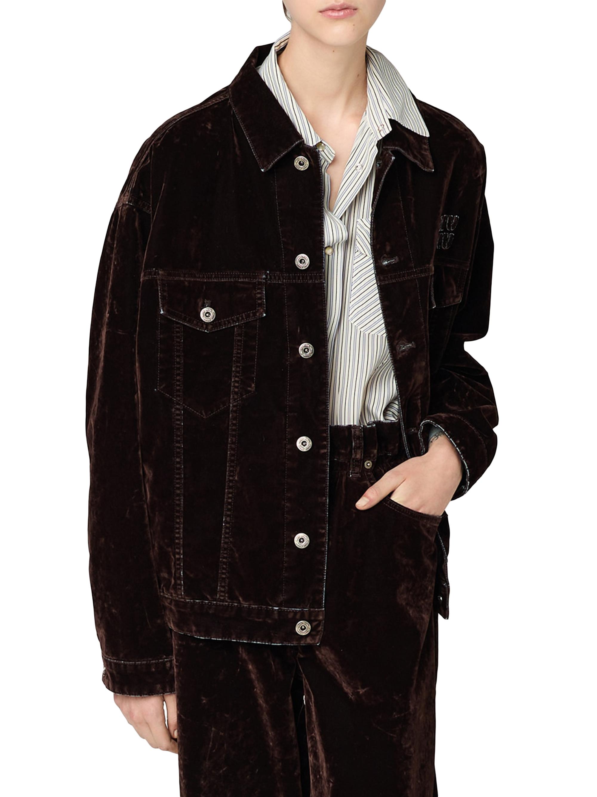 Miu Miu Flocked Chambray Jacket | Saks Fifth Avenue