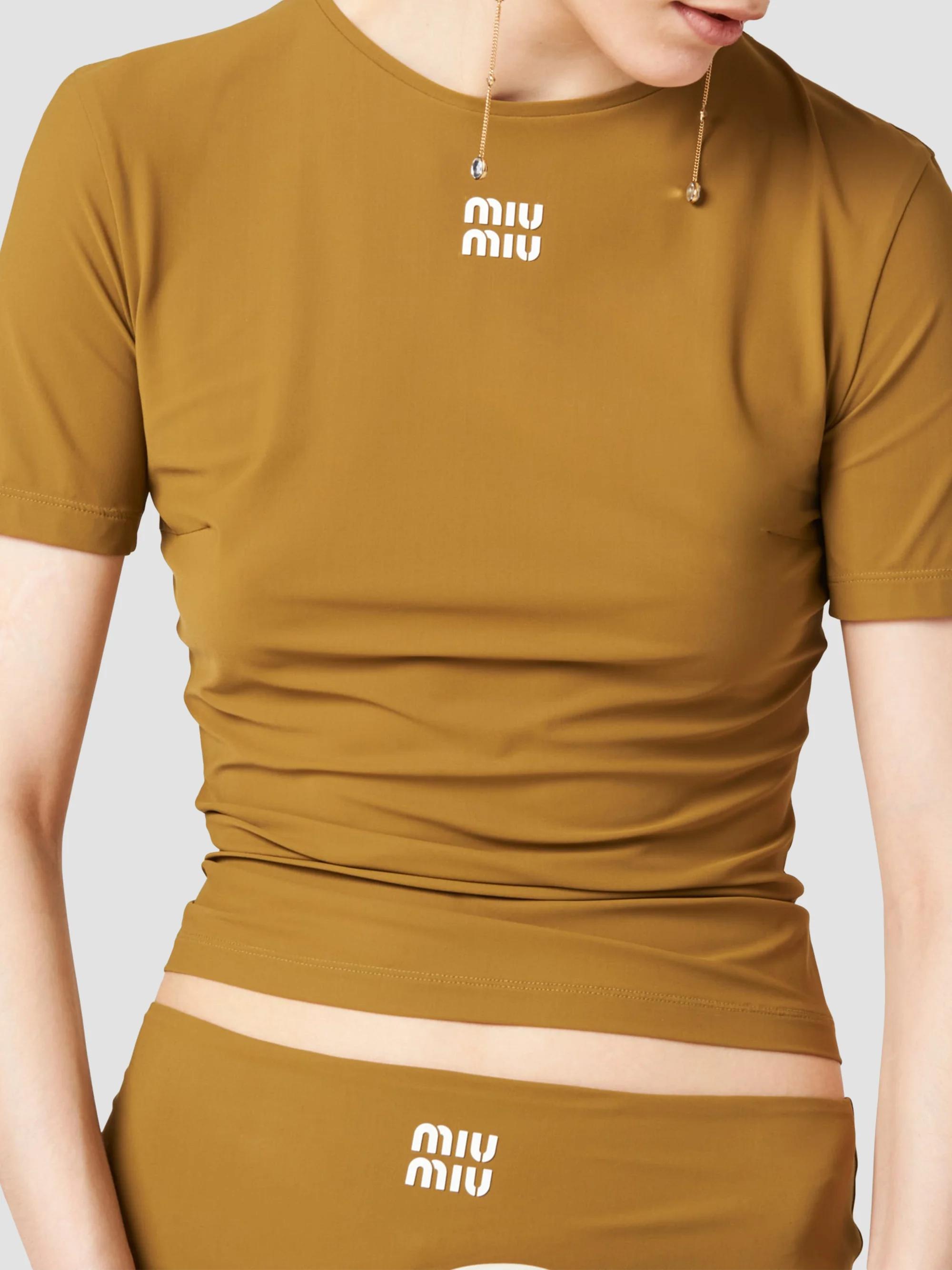 MIU MIU トップス Miu Miu Stretch Jersey Top | Saks Fifth Avenue