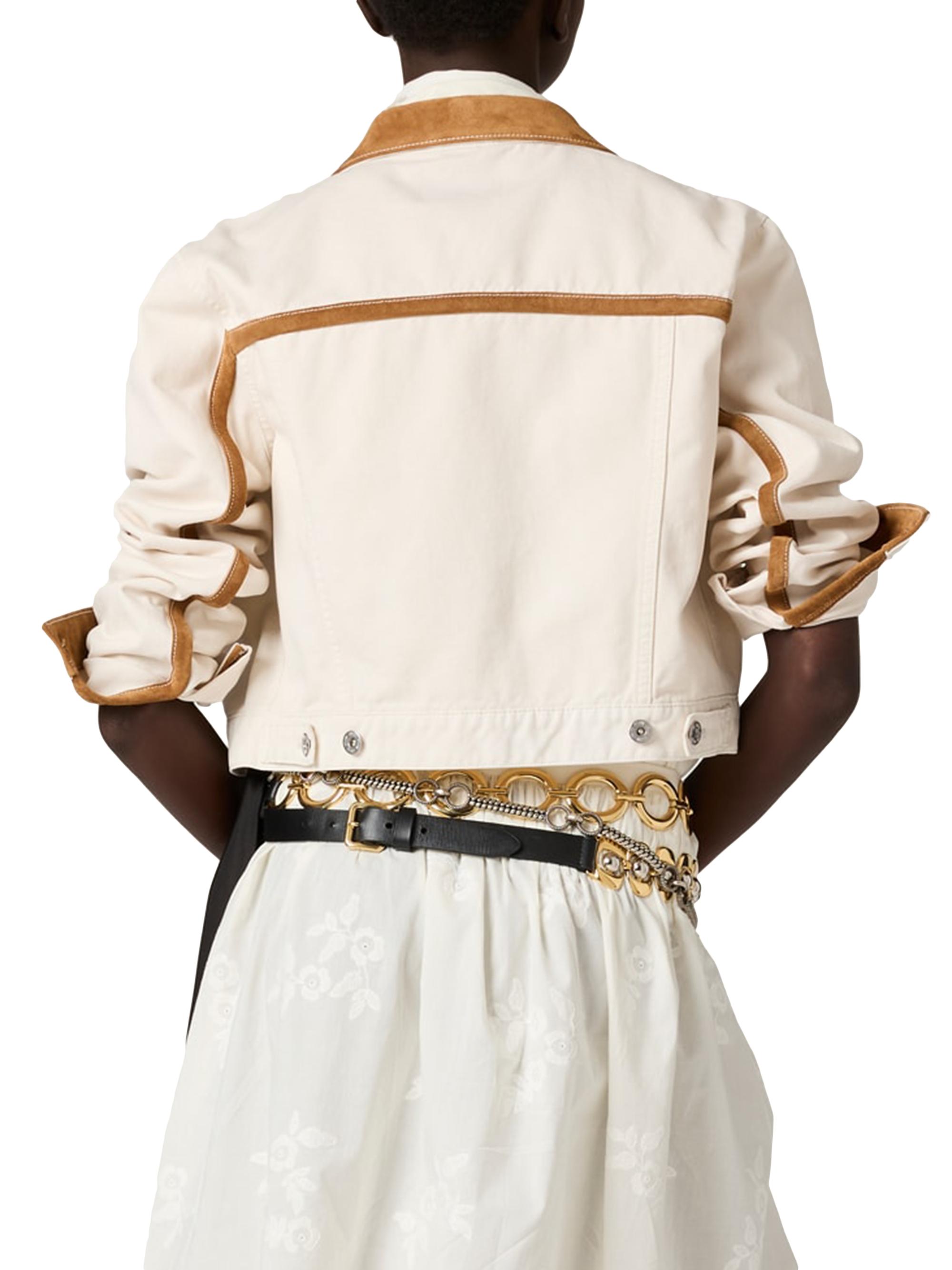 Miu Miu Denim and Leather Blouson Jacket | Saks Fifth Avenue