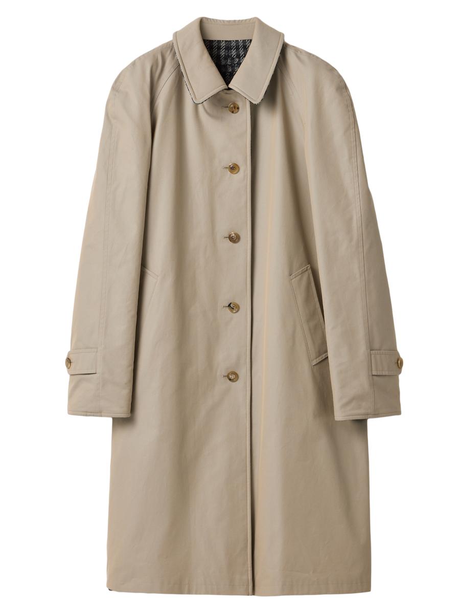 Miu Miu Reversible Twill and Check Trench Coat | Saks Fifth Avenue