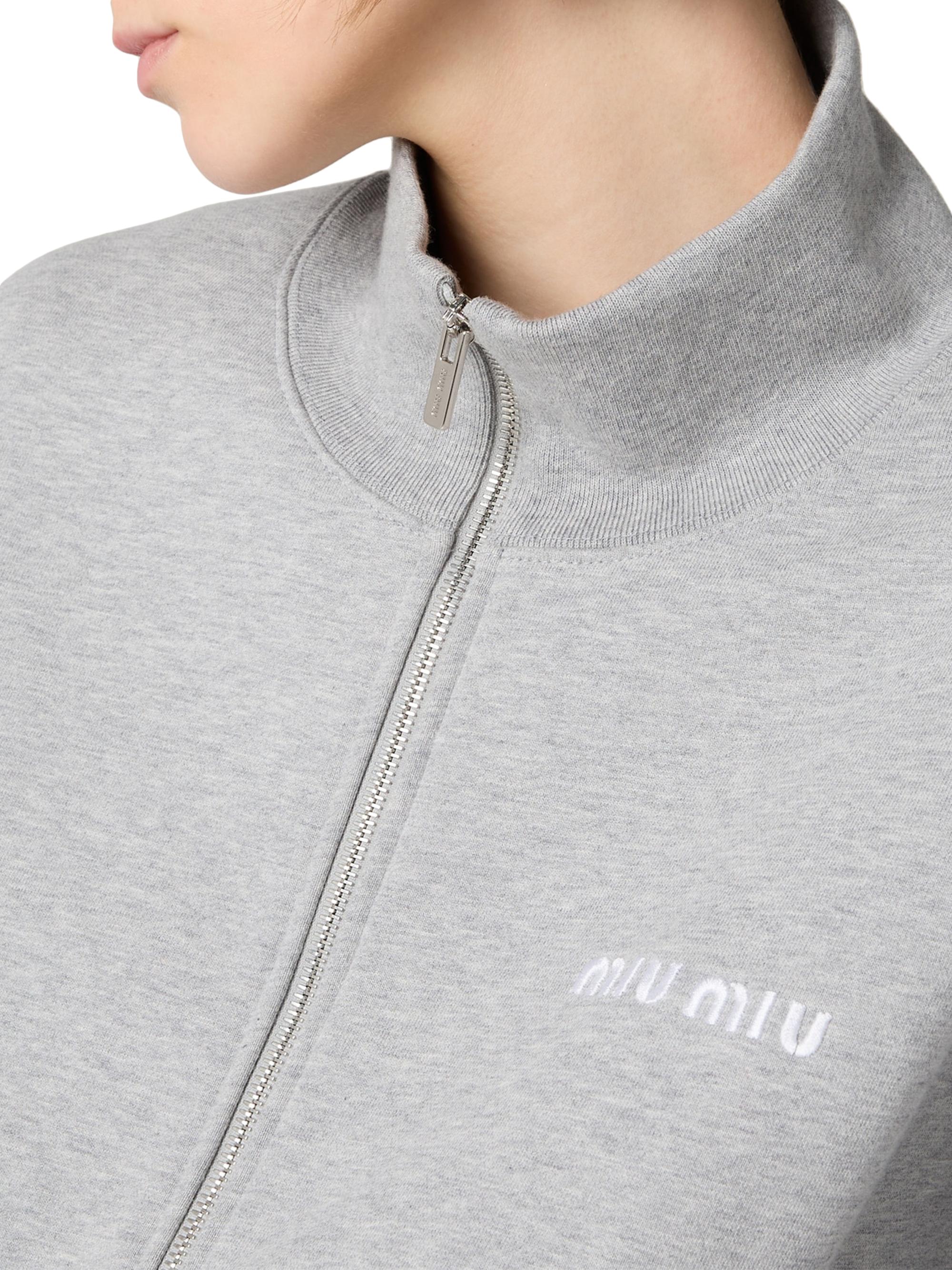 Miu Miu Cotton Fleece Zipper Sweatshirt | Saks Fifth Avenue