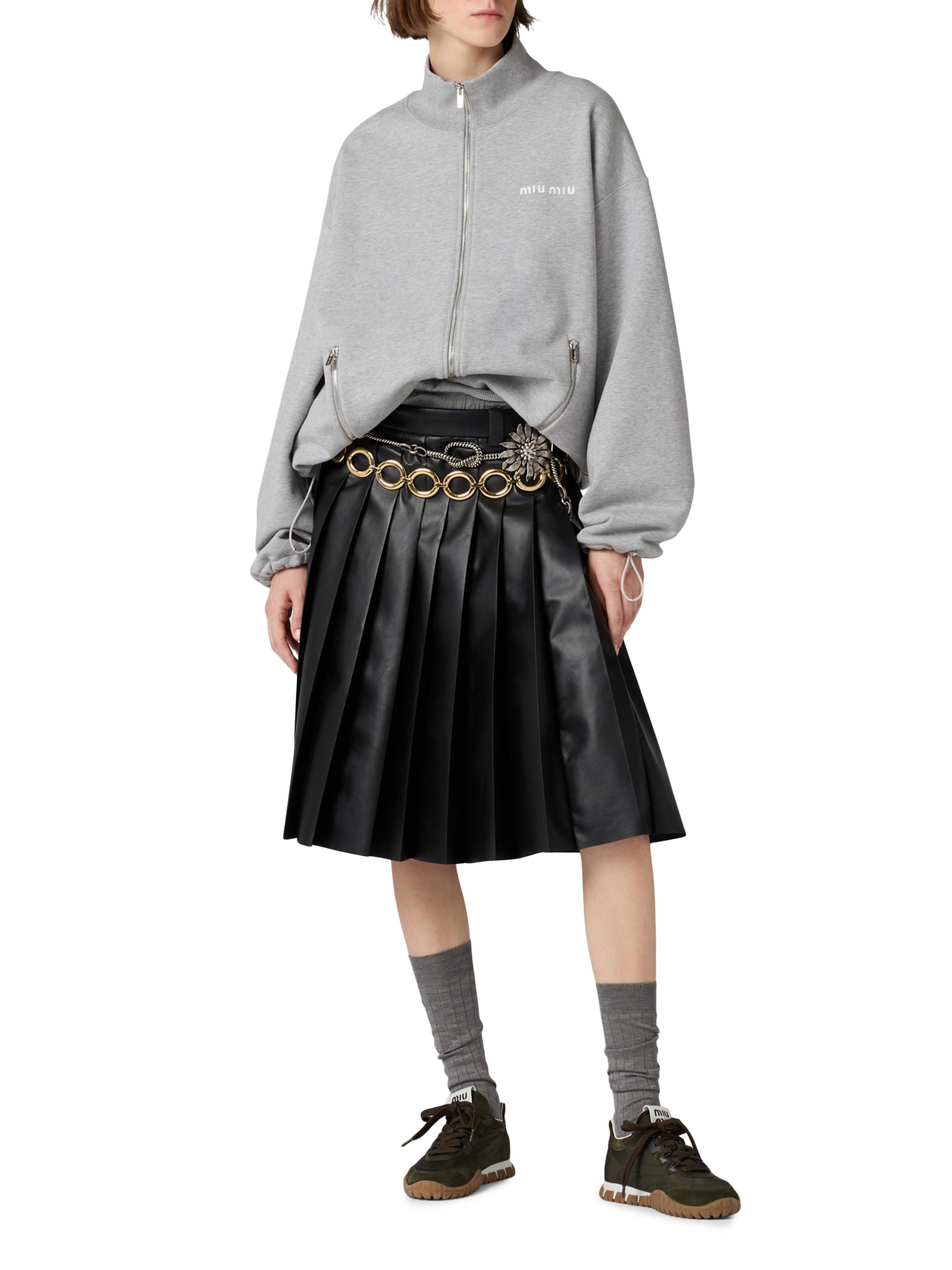 Miu Miu Cotton Fleece Zipper Sweatshirt | Saks Fifth Avenue