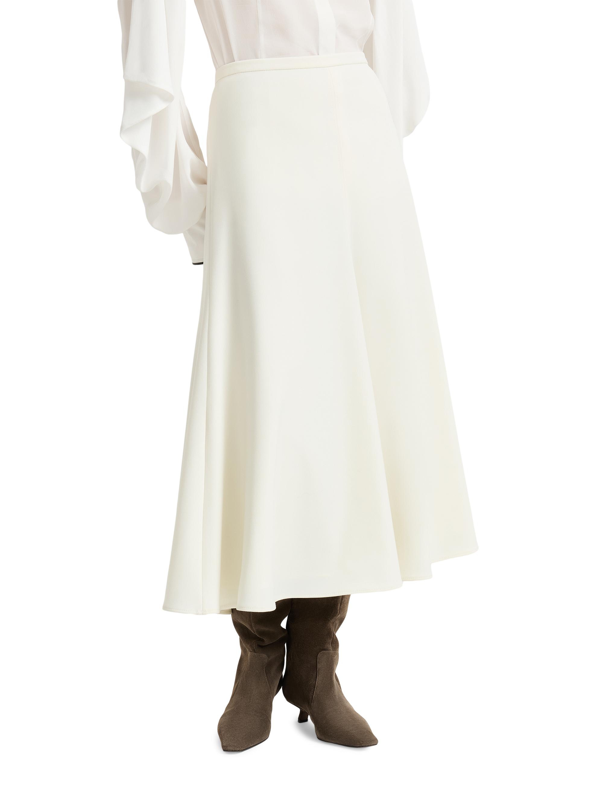 Brunello Cucinelli Comfort Virgin Wool Gabardine Flute Skirt