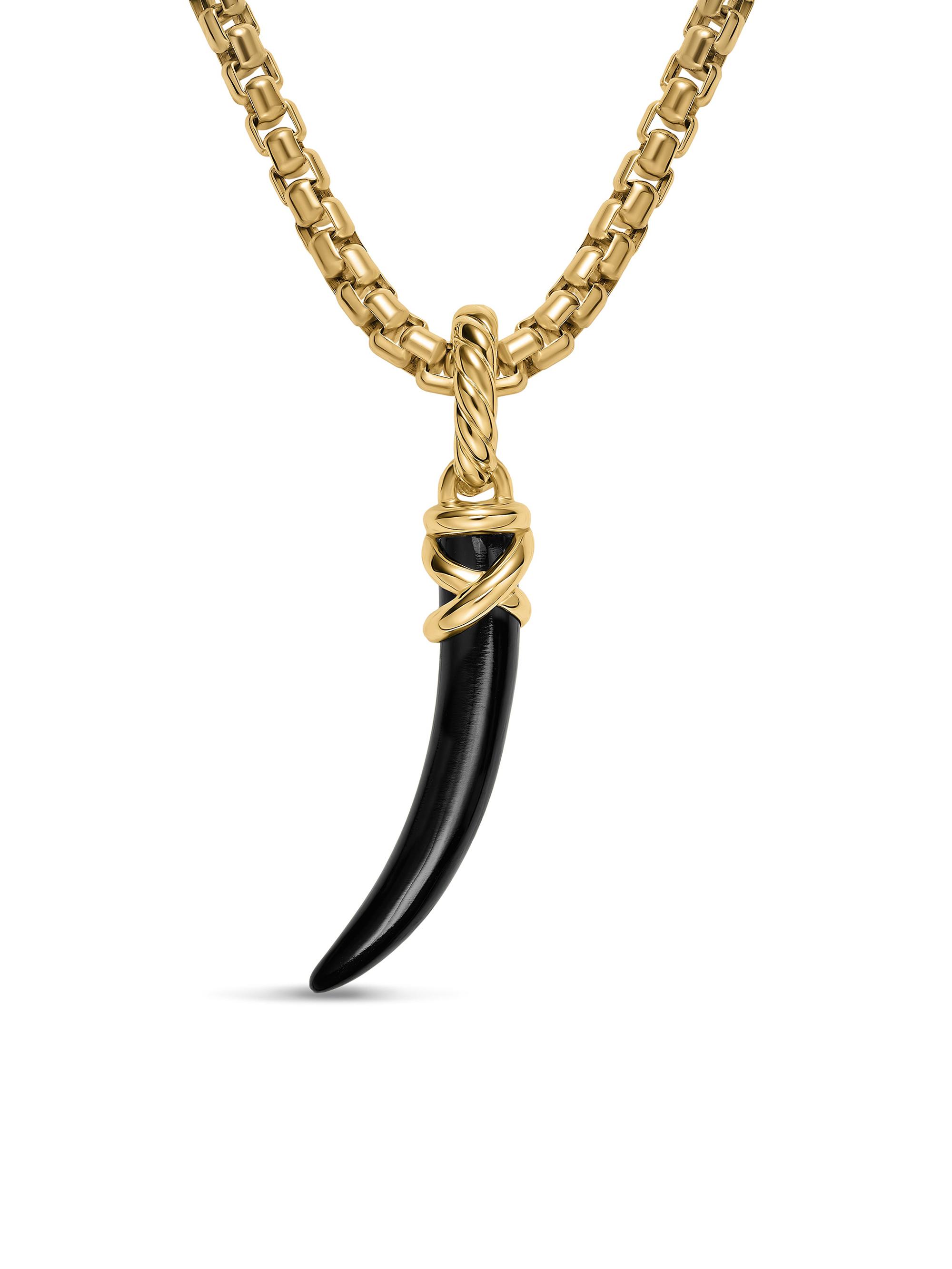 David Yurman Women's Petite Tusk Amulet in 18K Yellow Gold - Black Onyx