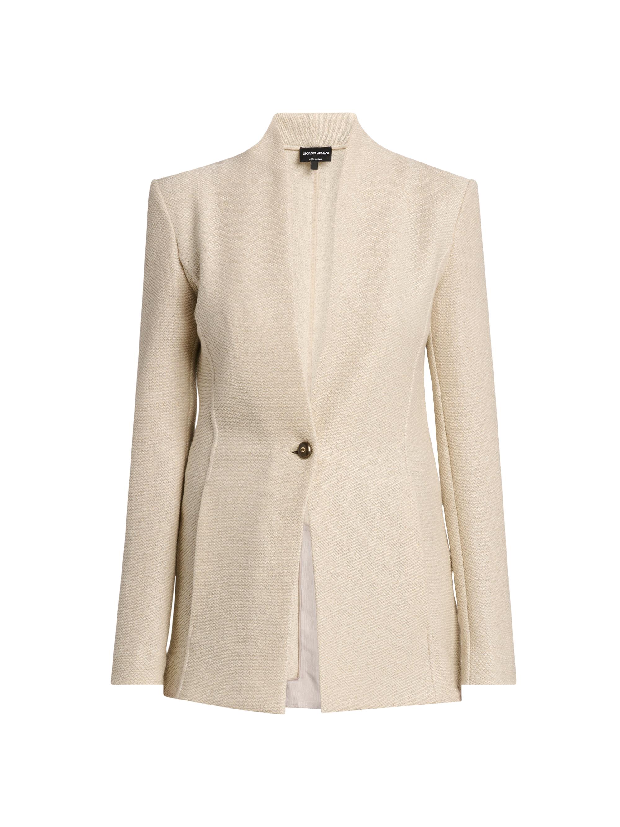 Giorgio Armani Women's Birdseye Cotton-Blend Blazer - Beige