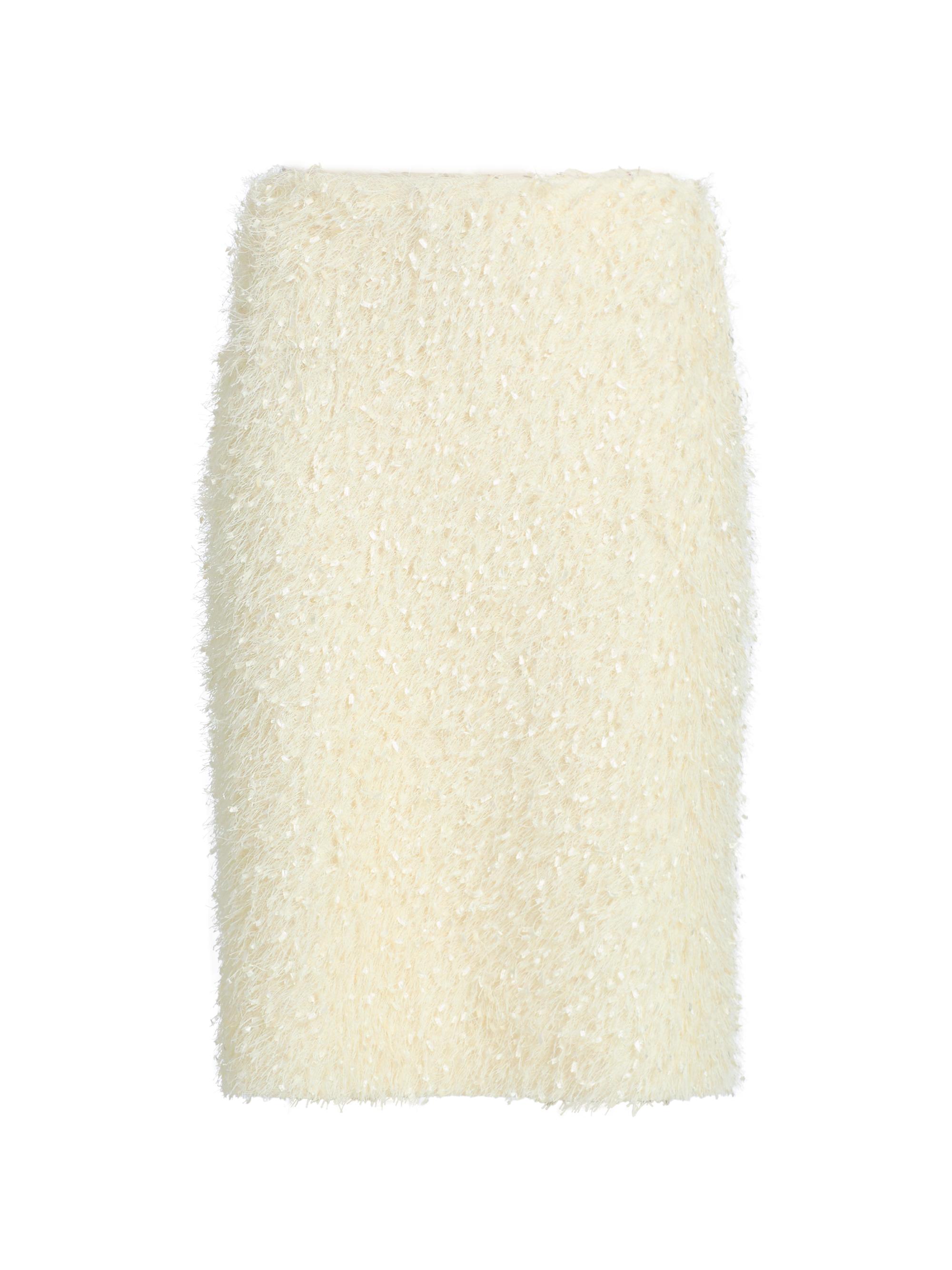 Vince Women's Feathery Fringe Above-the-Knee Skirt - Light Cream