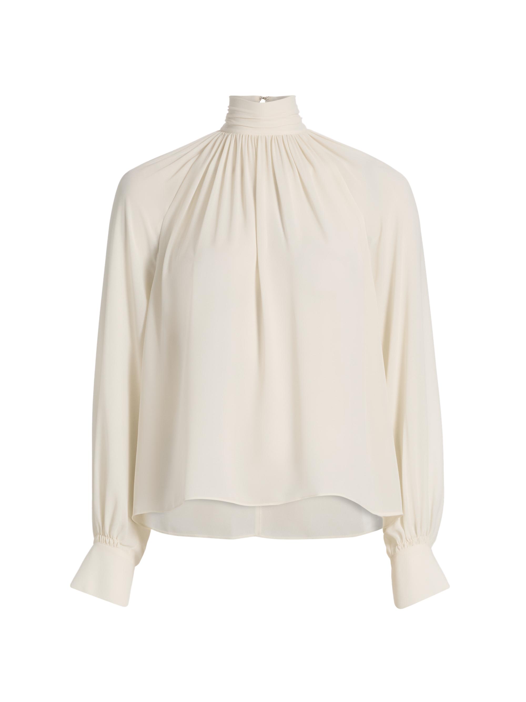 Vince Women's Gathered Draped Neck Blouse - Cream